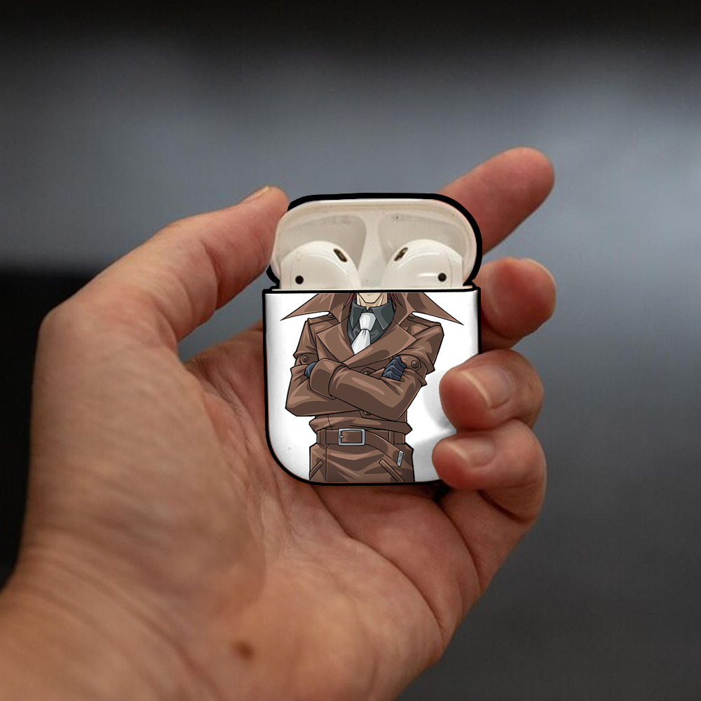 遊☆戯☆王 Yu-Gi-Oh! AirPods 第2世代保護ケース ハードシェル ブラック 耐衝撃・防指紋・カラビナ付き