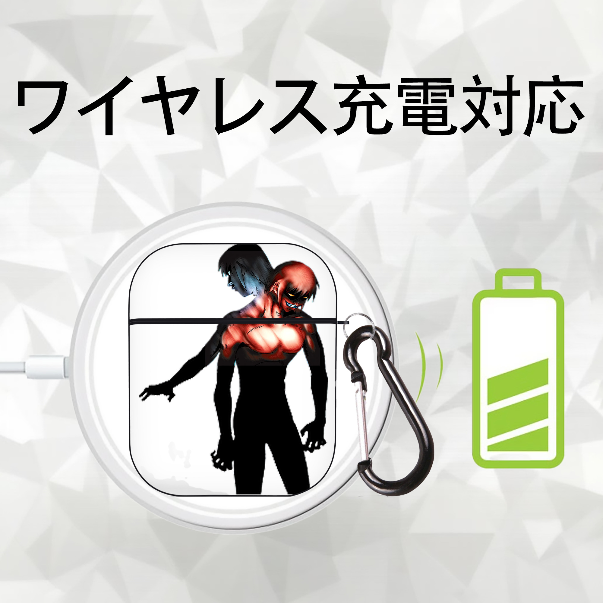 遊☆戯☆王 Yu-Gi-Oh! AirPods 第2世代保護ケース ハードシェル ブラック 耐衝撃・防指紋・カラビナ付き