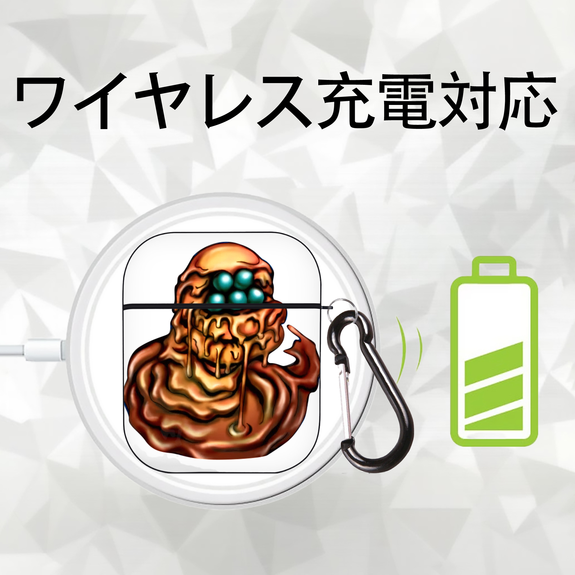 遊☆戯☆王 Yu-Gi-Oh! AirPods 第2世代保護ケース ハードシェル ブラック 耐衝撃・防指紋・カラビナ付き