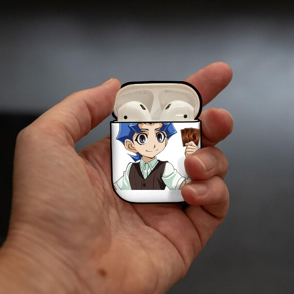 遊☆戯☆王 Yu-Gi-Oh! AirPods 第2世代保護ケース ハードシェル ブラック 耐衝撃・防指紋・カラビナ付き