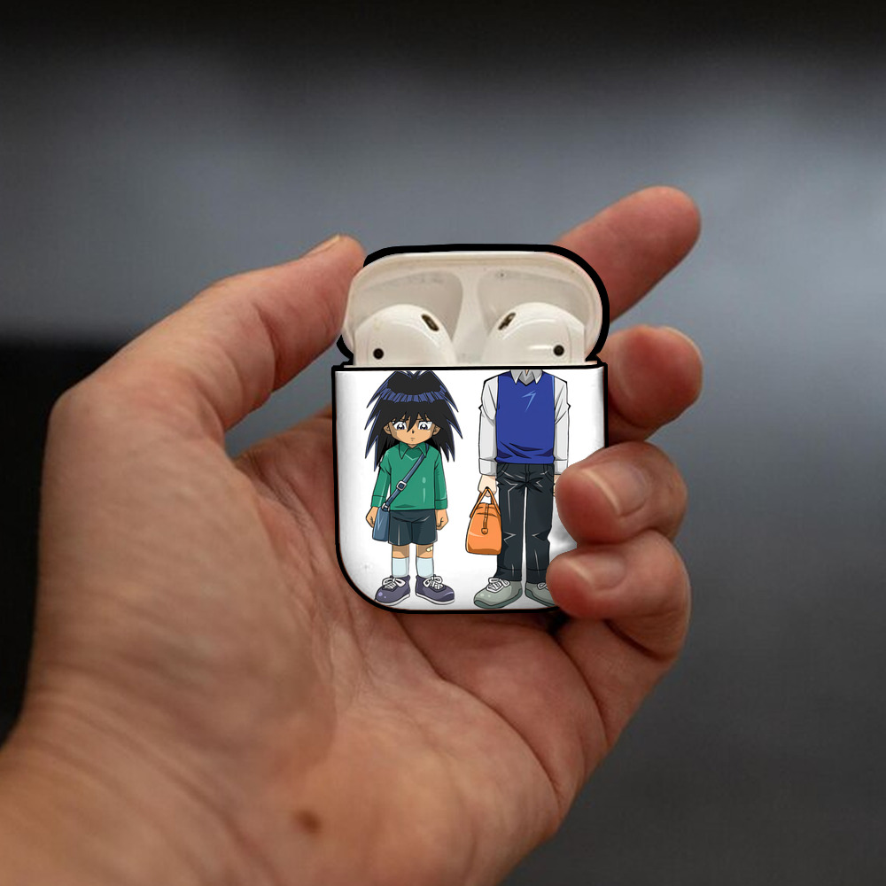 遊☆戯☆王 Yu-Gi-Oh! AirPods 第2世代保護ケース ハードシェル ブラック 耐衝撃・防指紋・カラビナ付き