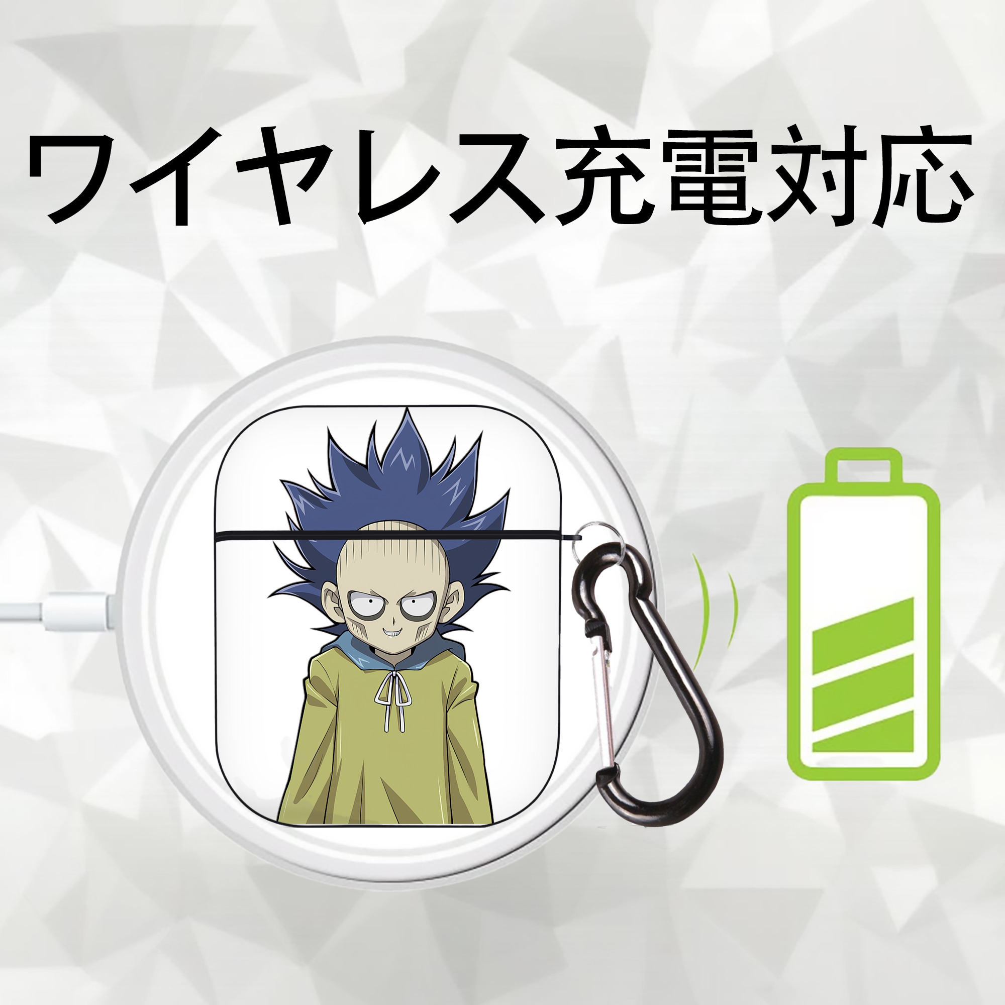 遊☆戯☆王 Yu-Gi-Oh! AirPods 第2世代保護ケース ハードシェル ブラック 耐衝撃・防指紋・カラビナ付き