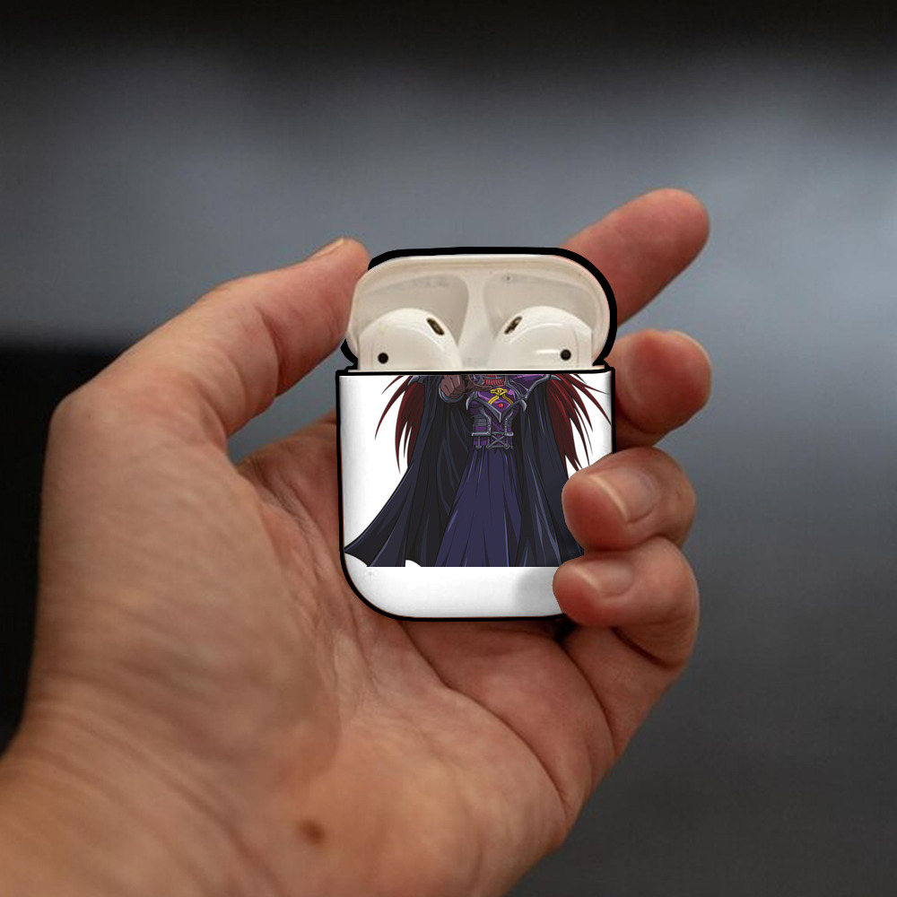 遊☆戯☆王 Yu-Gi-Oh! AirPods 第2世代保護ケース ハードシェル ブラック 耐衝撃・防指紋・カラビナ付き