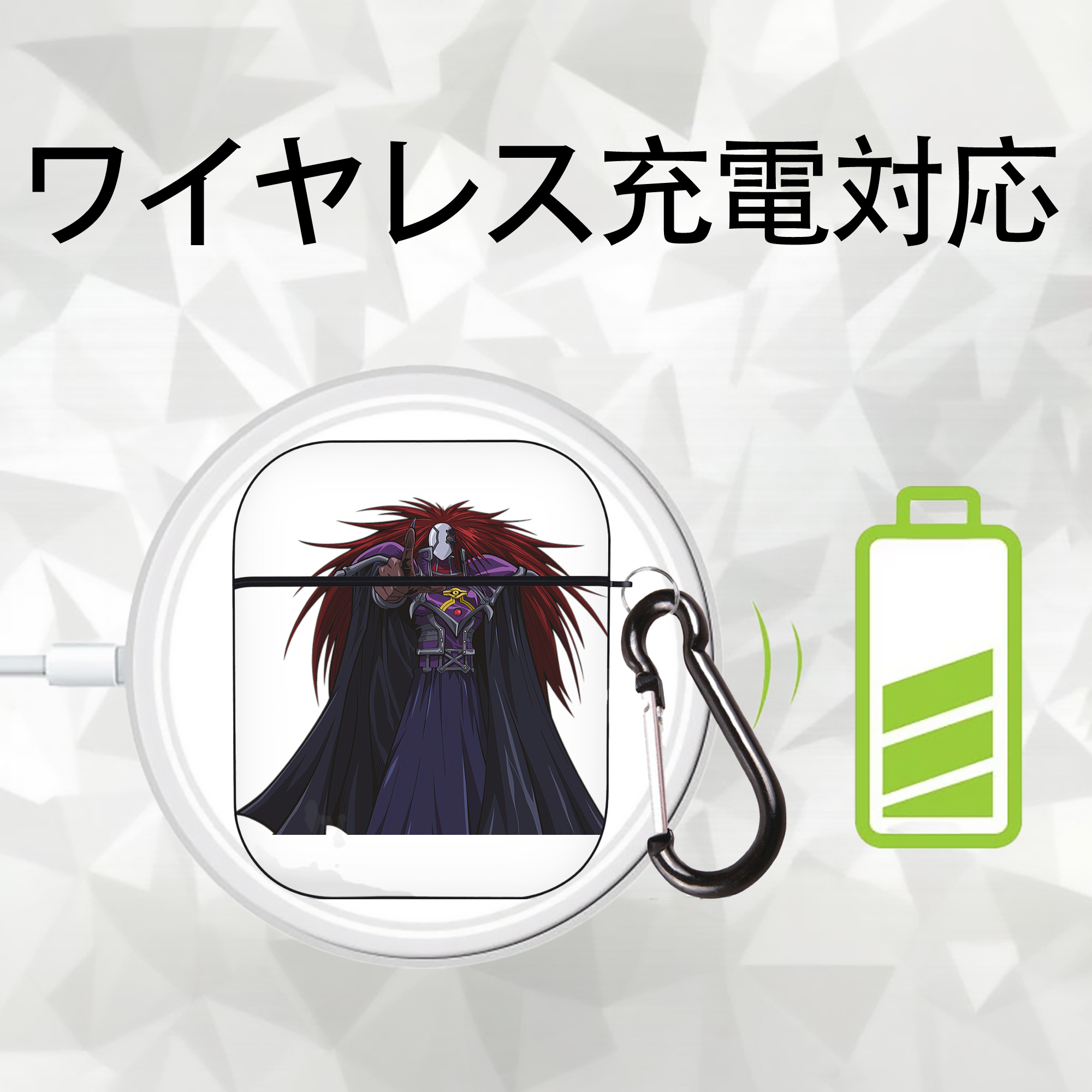 遊☆戯☆王 Yu-Gi-Oh! AirPods 第2世代保護ケース ハードシェル ブラック 耐衝撃・防指紋・カラビナ付き