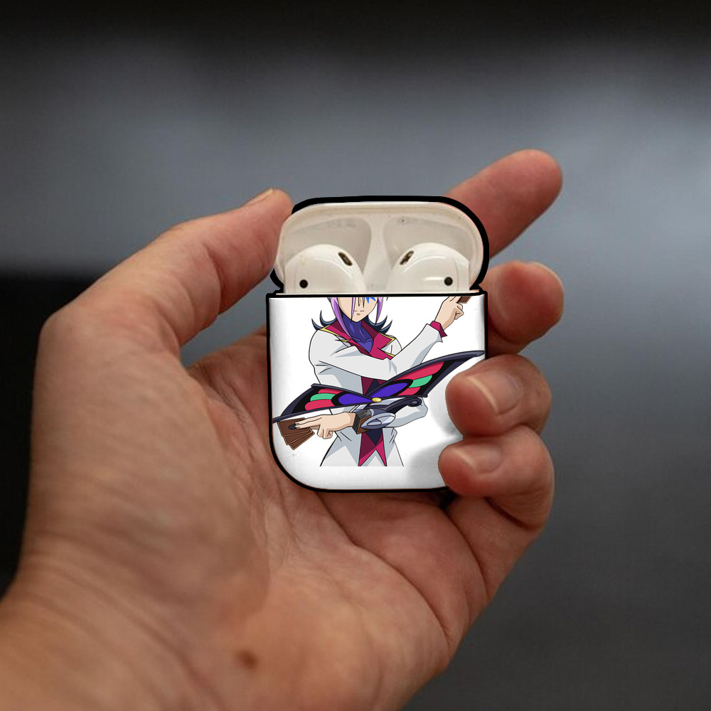 遊☆戯☆王 Yu-Gi-Oh! AirPods 第2世代保護ケース ハードシェル ブラック 耐衝撃・防指紋・カラビナ付き
