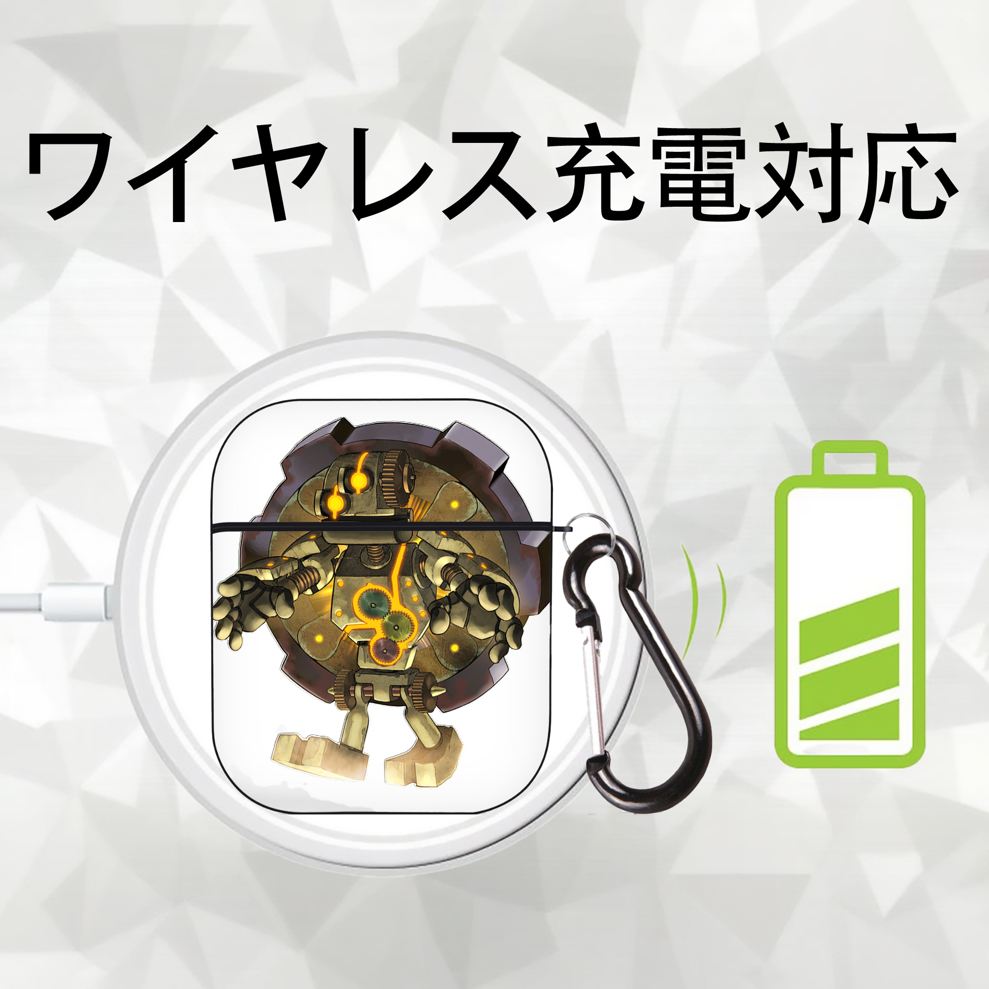 遊☆戯☆王 Yu-Gi-Oh! AirPods 第2世代保護ケース ハードシェル ブラック 耐衝撃・防指紋・カラビナ付き