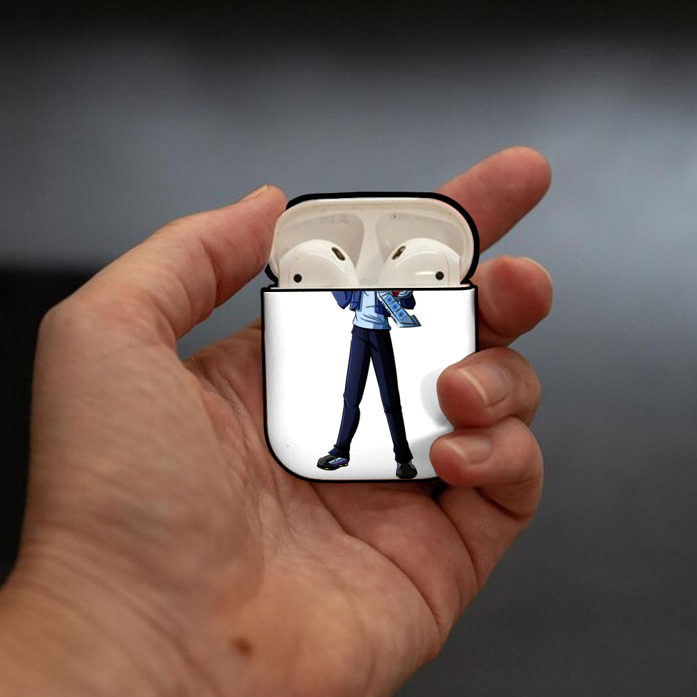 遊☆戯☆王 Yu-Gi-Oh! AirPods 第2世代保護ケース ハードシェル ブラック 耐衝撃・防指紋・カラビナ付き