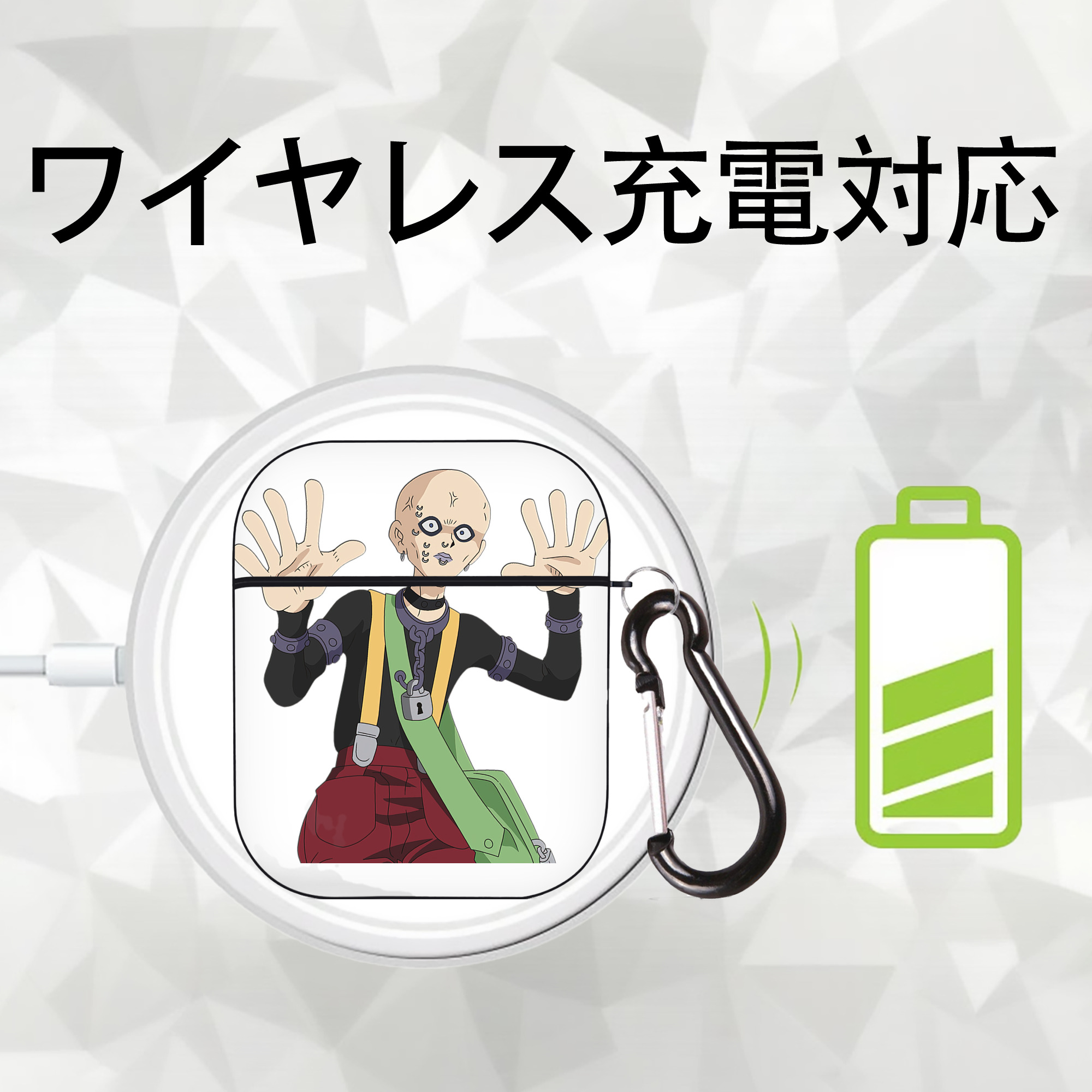 遊☆戯☆王 Yu-Gi-Oh! AirPods 第2世代保護ケース ハードシェル ブラック 耐衝撃・防指紋・カラビナ付き