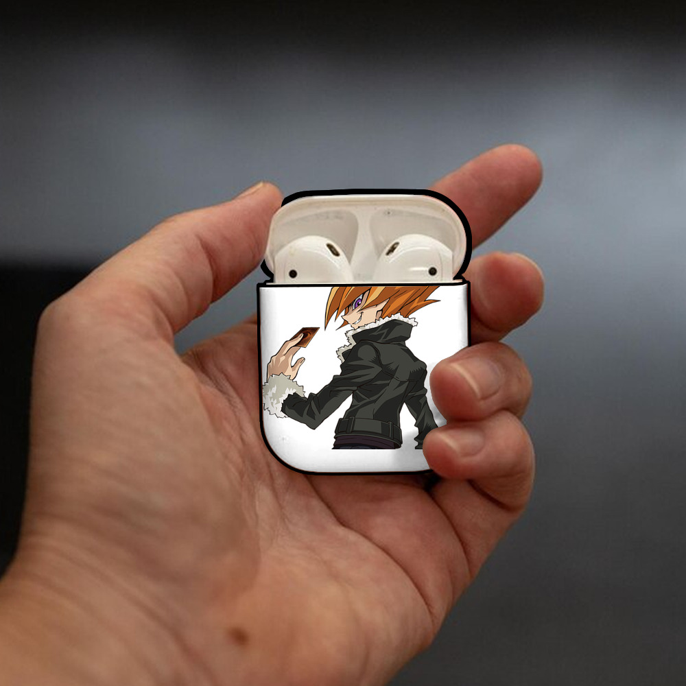 遊☆戯☆王 Yu-Gi-Oh! AirPods 第2世代保護ケース ハードシェル ブラック 耐衝撃・防指紋・カラビナ付き