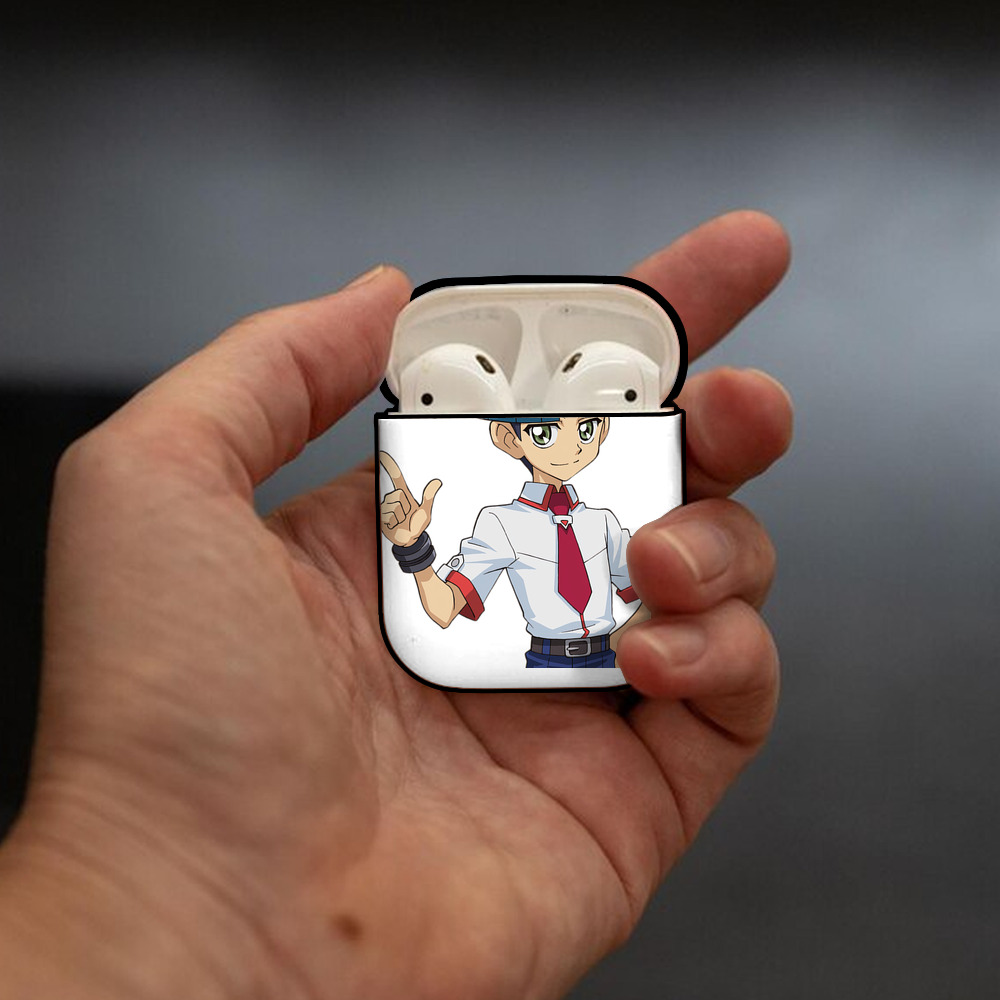 遊☆戯☆王 Yu-Gi-Oh! AirPods 第2世代保護ケース ハードシェル ブラック 耐衝撃・防指紋・カラビナ付き