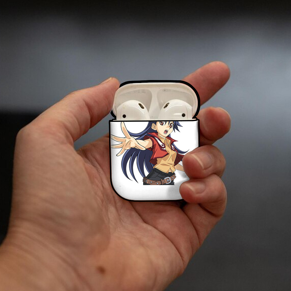 遊☆戯☆王 Yu-Gi-Oh! AirPods 第2世代保護ケース ハードシェル ブラック 耐衝撃・防指紋・カラビナ付き
