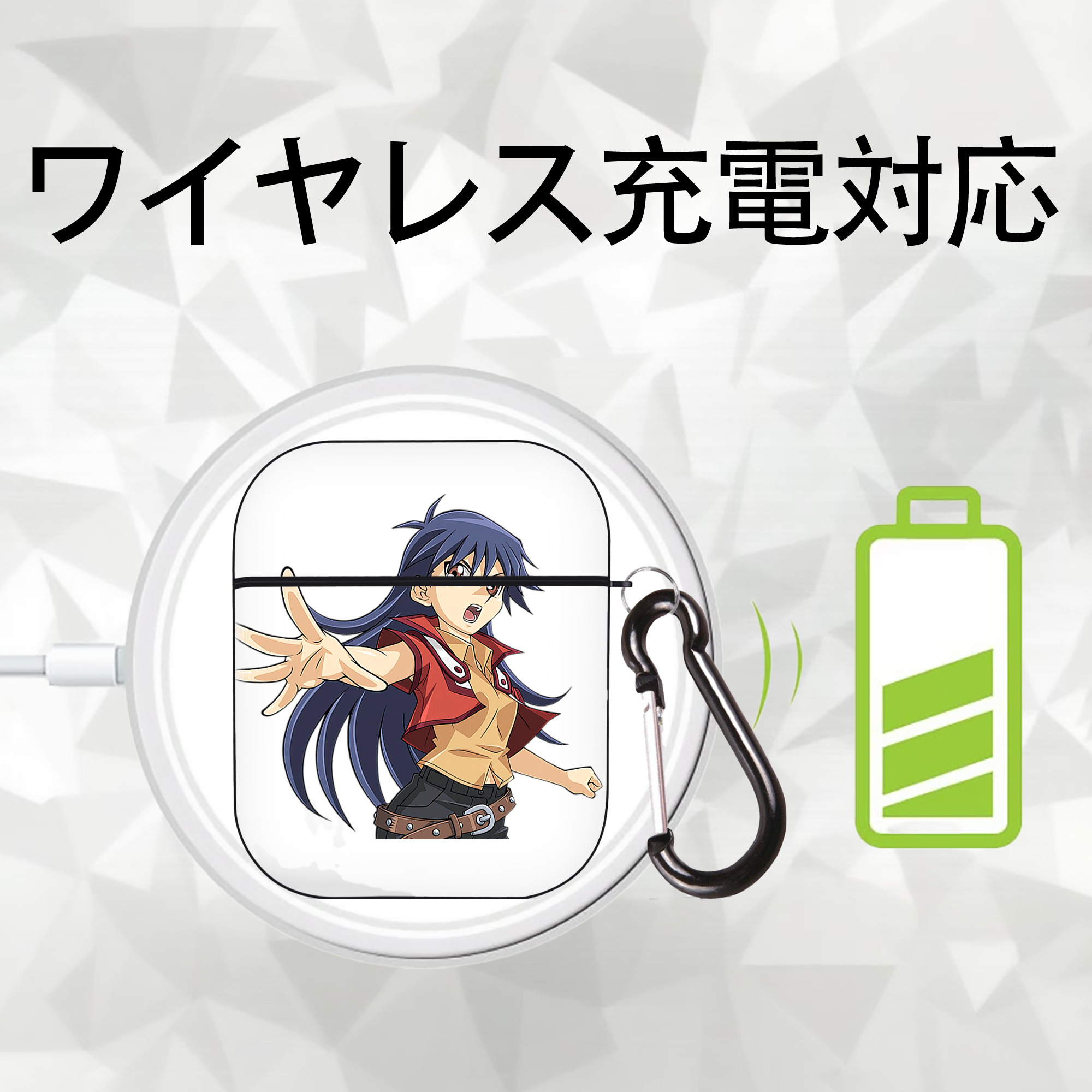 遊☆戯☆王 Yu-Gi-Oh! AirPods 第2世代保護ケース ハードシェル ブラック 耐衝撃・防指紋・カラビナ付き