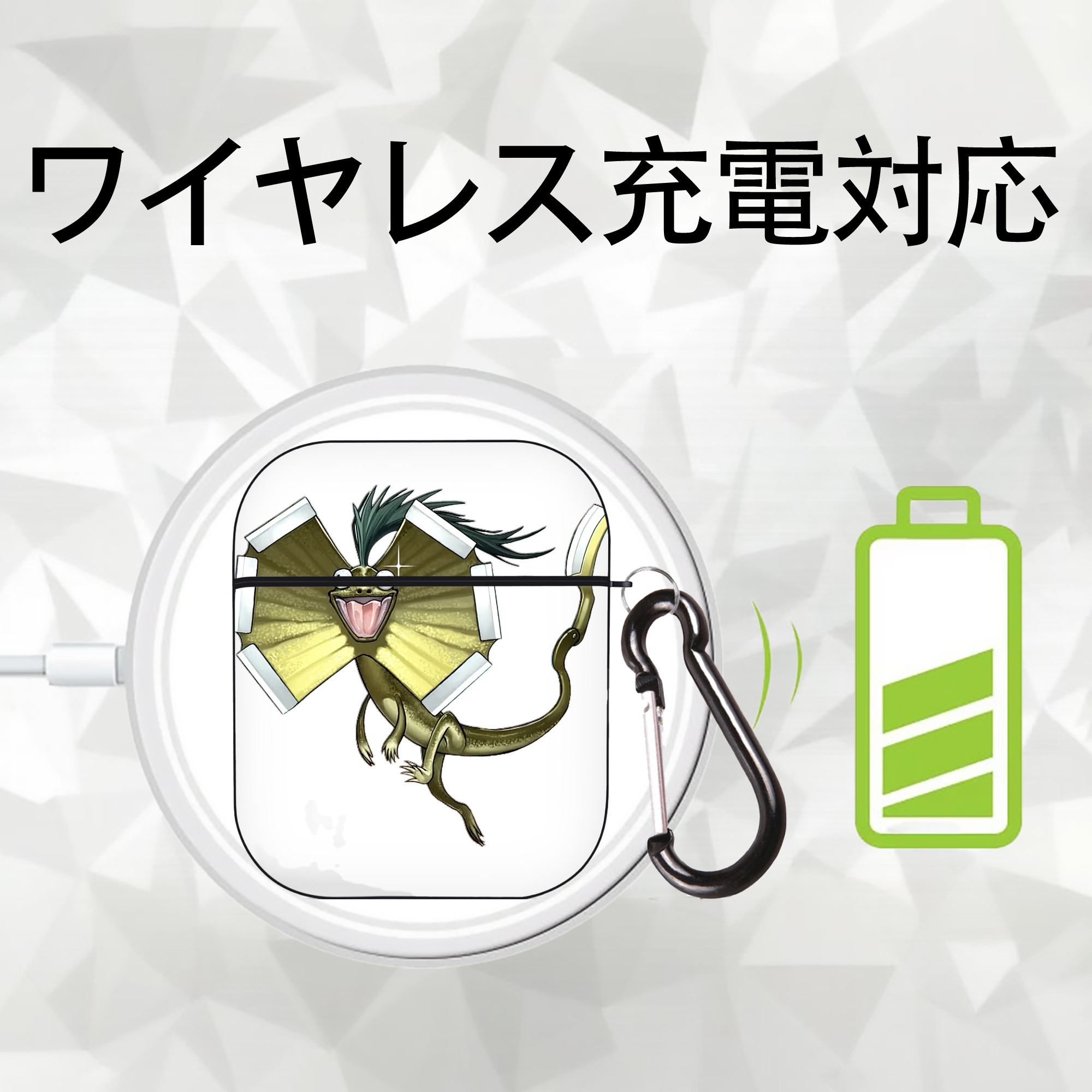 遊☆戯☆王 Yu-Gi-Oh! AirPods 第2世代保護ケース ハードシェル ブラック 耐衝撃・防指紋・カラビナ付き