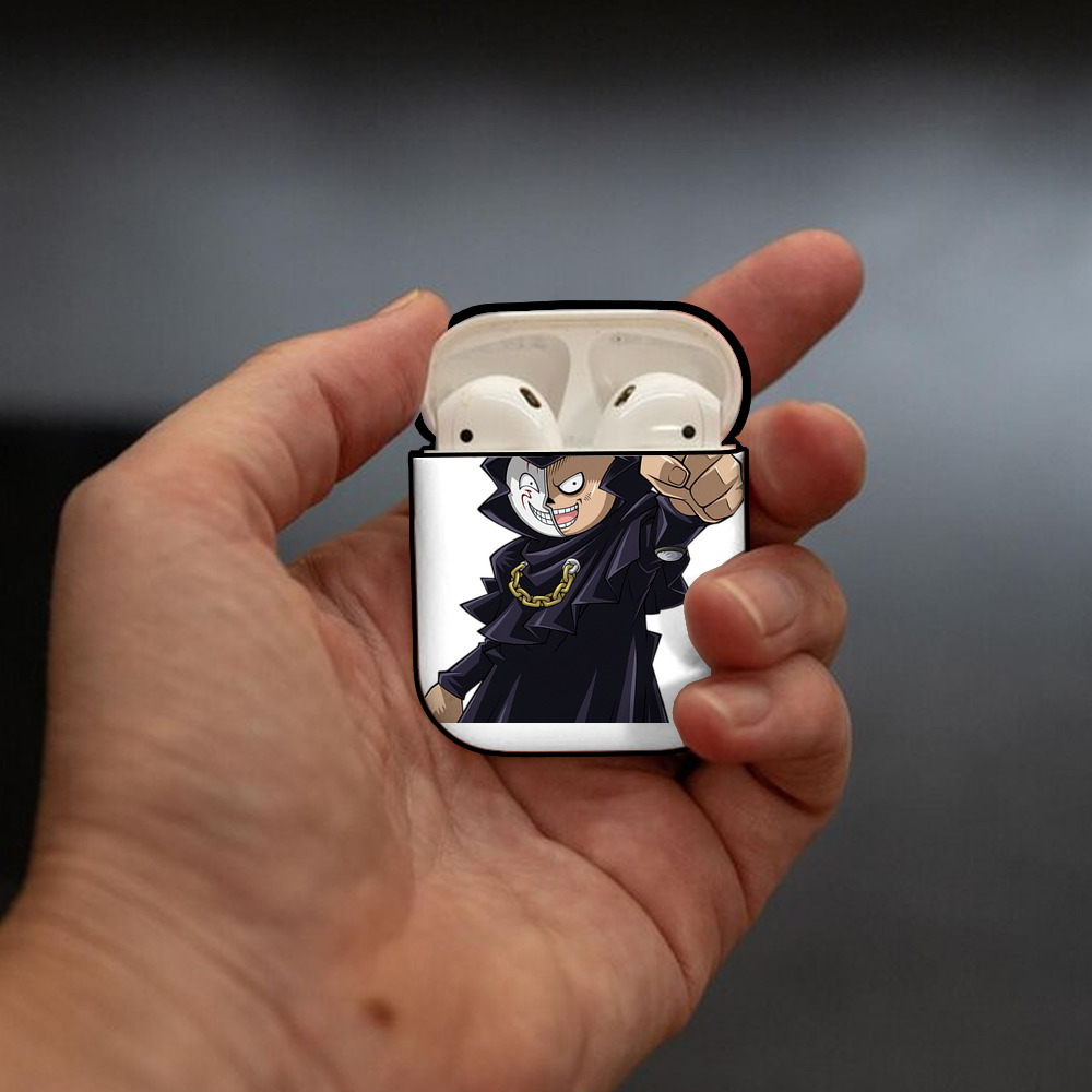 遊☆戯☆王 Yu-Gi-Oh! AirPods 第2世代保護ケース ハードシェル ブラック 耐衝撃・防指紋・カラビナ付き