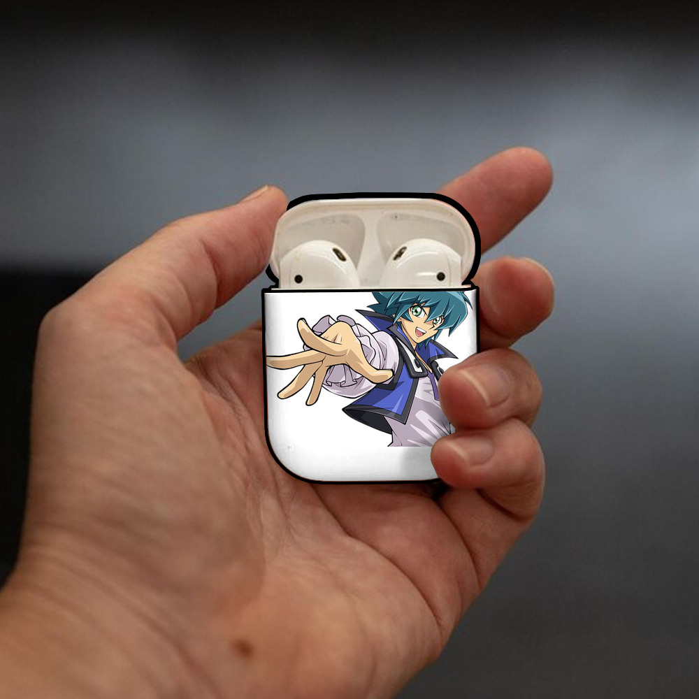 遊☆戯☆王 Yu-Gi-Oh! AirPods 第2世代保護ケース ハードシェル ブラック 耐衝撃・防指紋・カラビナ付き