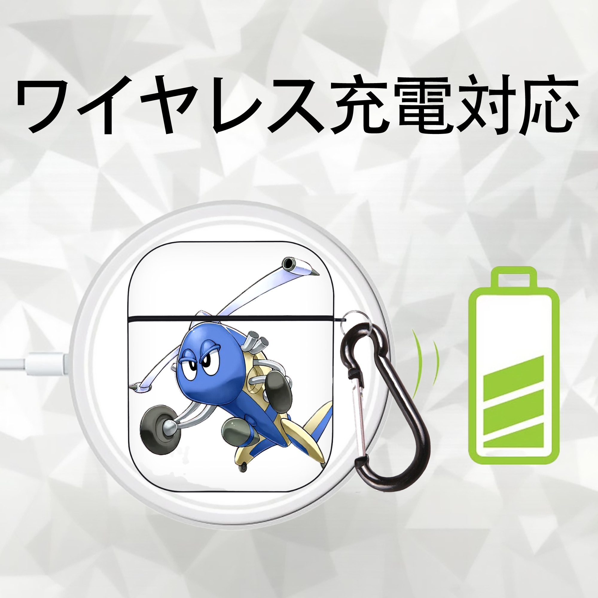 遊☆戯☆王 Yu-Gi-Oh! AirPods 第2世代保護ケース ハードシェル ブラック 耐衝撃・防指紋・カラビナ付き