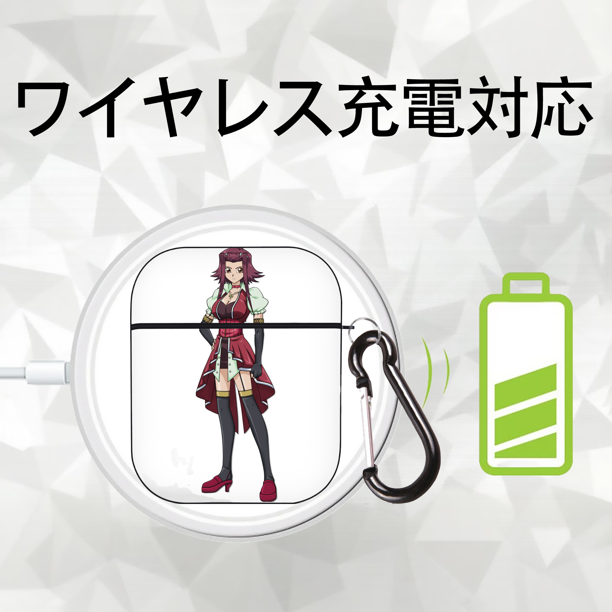遊☆戯☆王 Yu-Gi-Oh! AirPods 第2世代保護ケース ハードシェル ブラック 耐衝撃・防指紋・カラビナ付き
