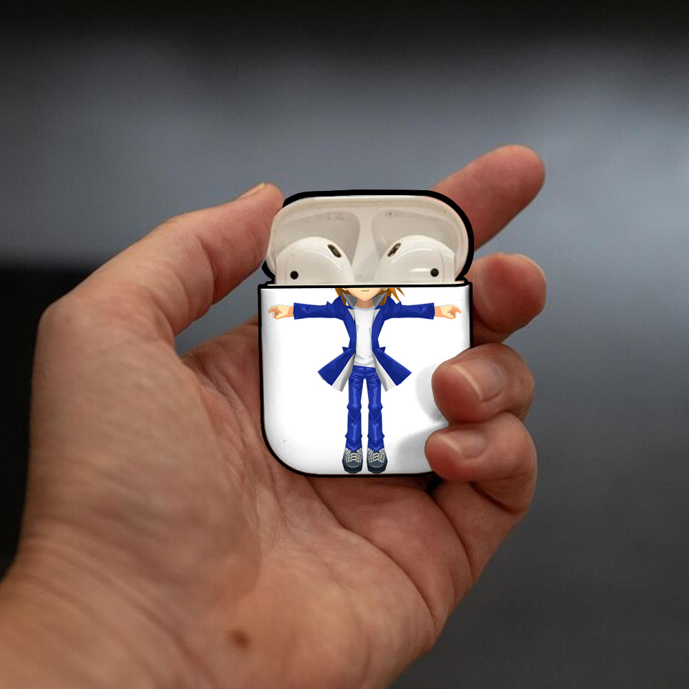 遊☆戯☆王 Yu-Gi-Oh! AirPods 第2世代保護ケース ハードシェル ブラック 耐衝撃・防指紋・カラビナ付き