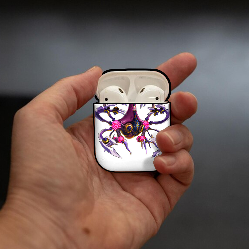遊☆戯☆王 Yu-Gi-Oh! AirPods 第2世代保護ケース ハードシェル ブラック 耐衝撃・防指紋・カラビナ付き