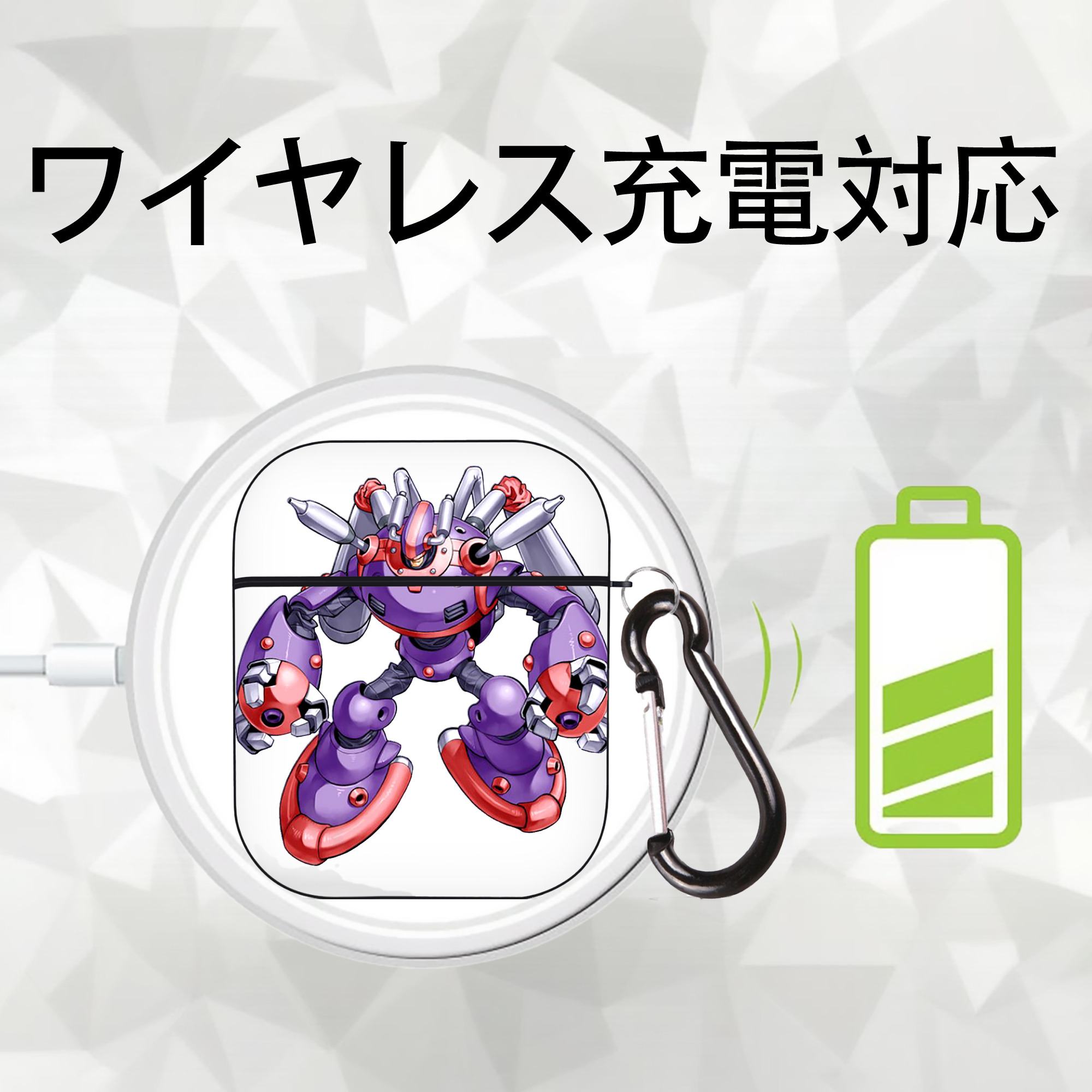 遊☆戯☆王 Yu-Gi-Oh! AirPods 第2世代保護ケース ハードシェル ブラック 耐衝撃・防指紋・カラビナ付き