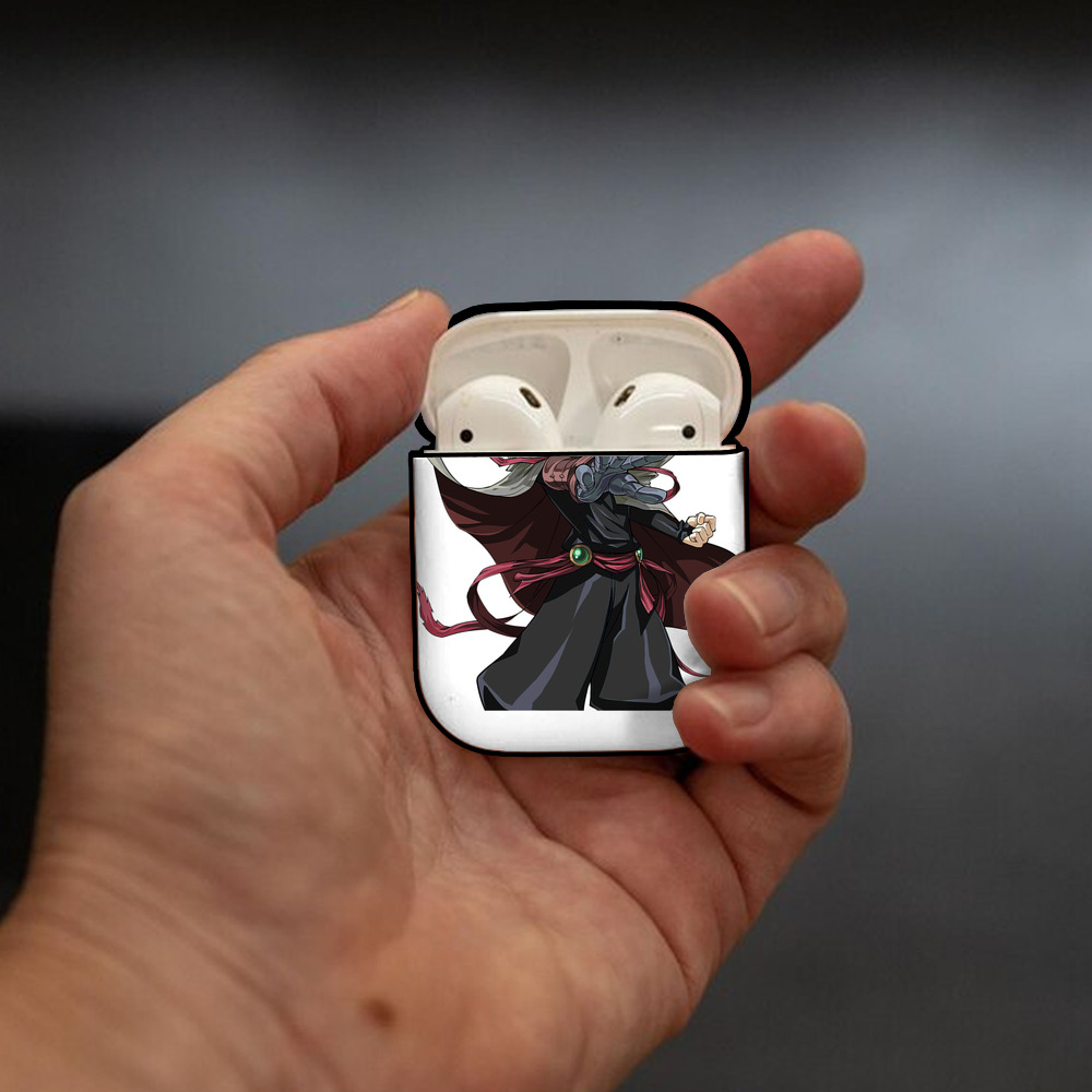 遊☆戯☆王 Yu-Gi-Oh! AirPods 第2世代保護ケース ハードシェル ブラック 耐衝撃・防指紋・カラビナ付き