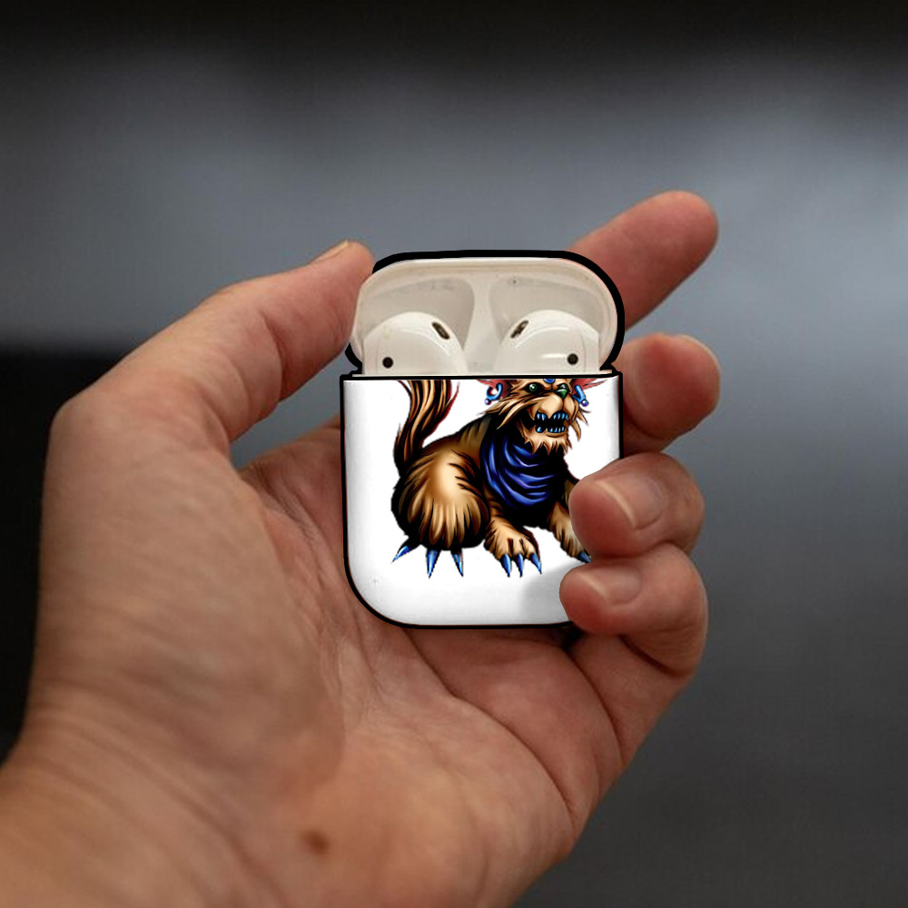 遊☆戯☆王 Yu-Gi-Oh! AirPods 第2世代保護ケース ハードシェル ブラック 耐衝撃・防指紋・カラビナ付き