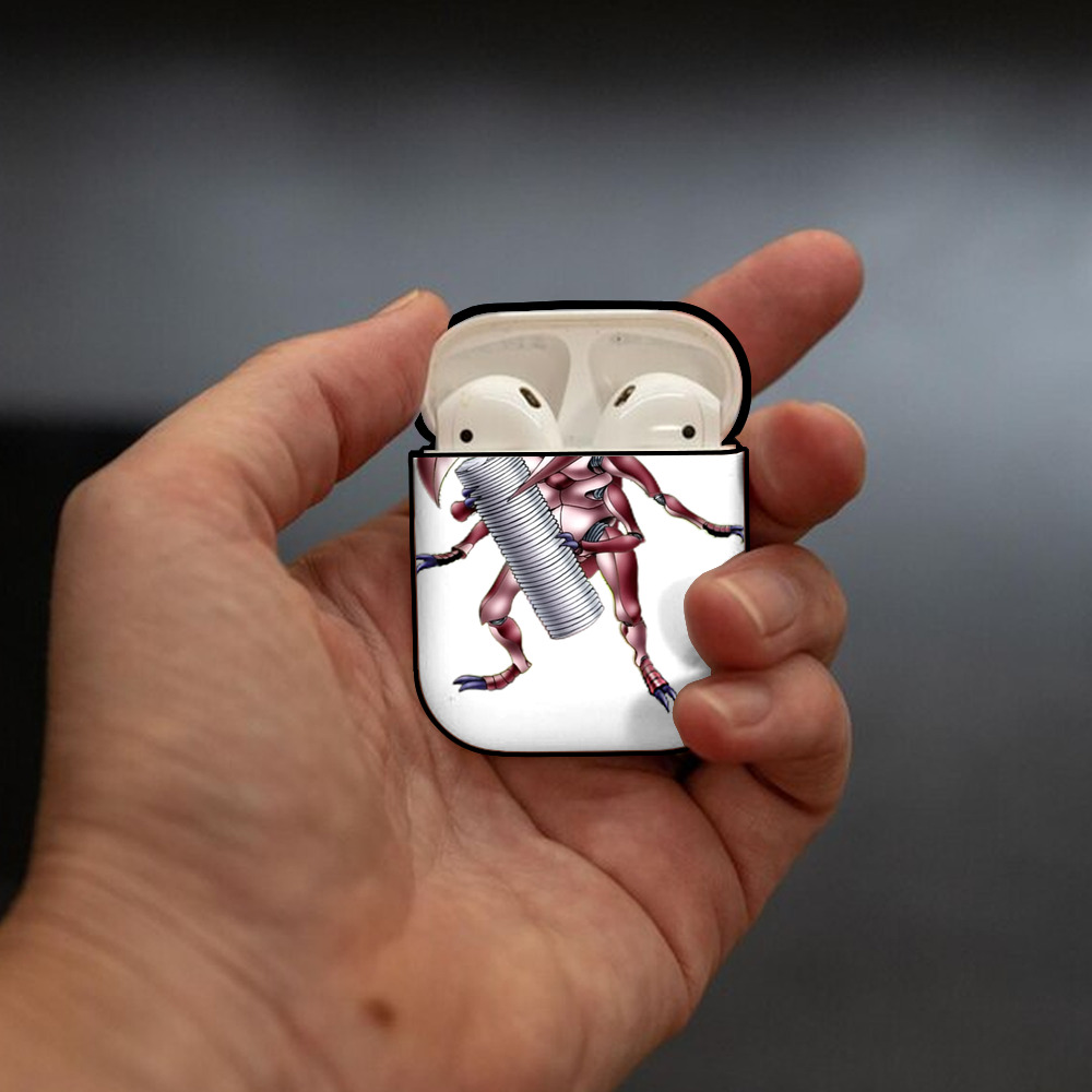 遊☆戯☆王 Yu-Gi-Oh! AirPods 第2世代保護ケース ハードシェル ブラック 耐衝撃・防指紋・カラビナ付き