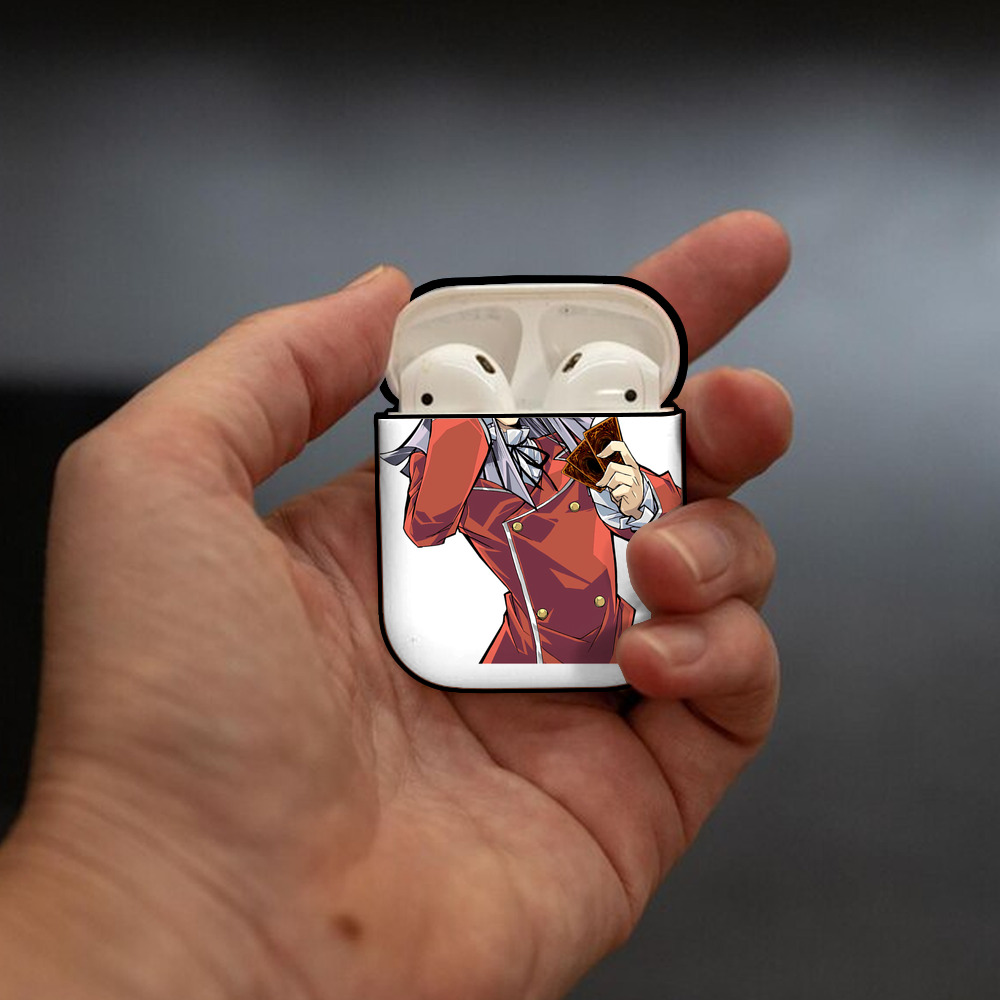 遊☆戯☆王 Yu-Gi-Oh! AirPods 第2世代保護ケース ハードシェル ブラック 耐衝撃・防指紋・カラビナ付き