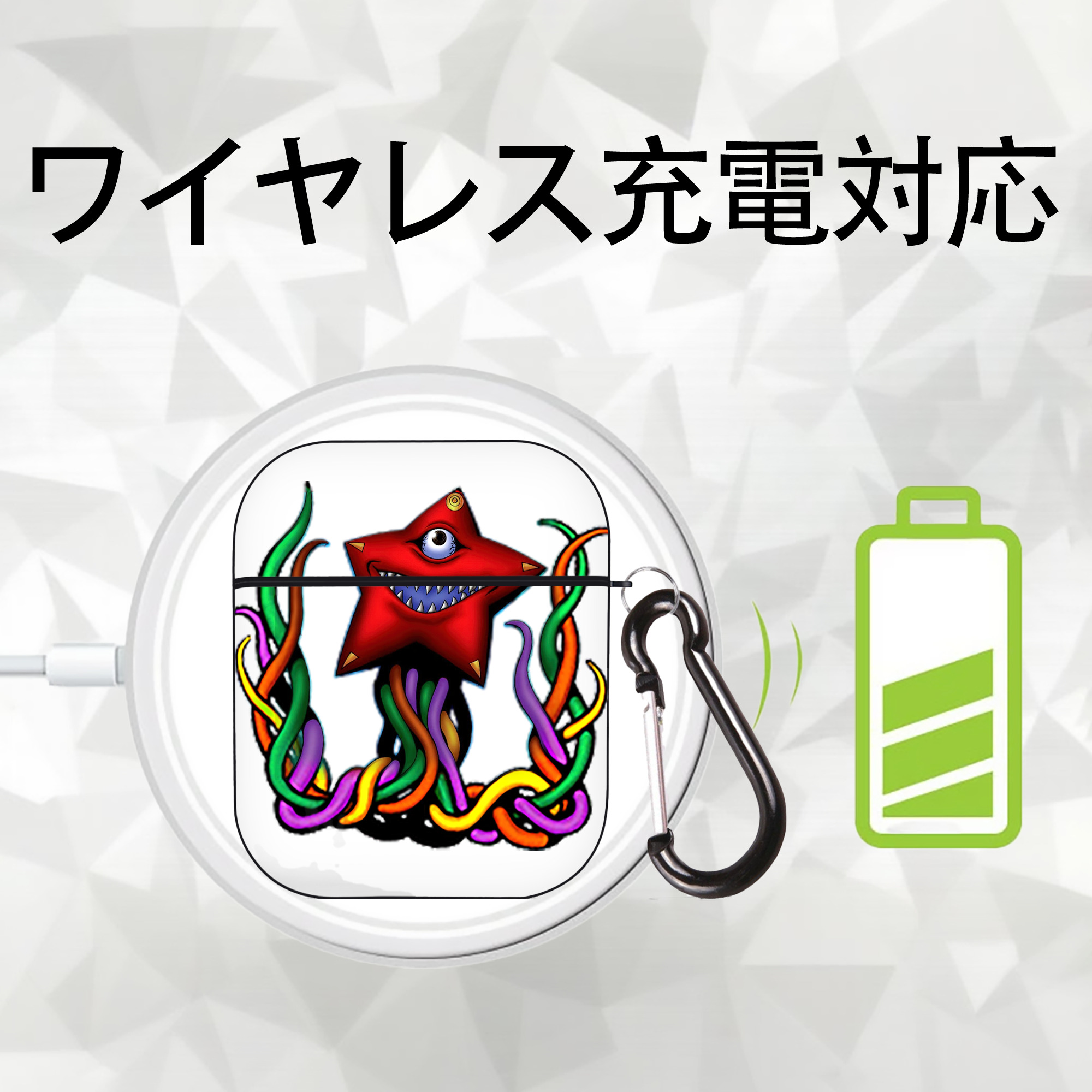 遊☆戯☆王 Yu-Gi-Oh! AirPods 第2世代保護ケース ハードシェル ブラック 耐衝撃・防指紋・カラビナ付き
