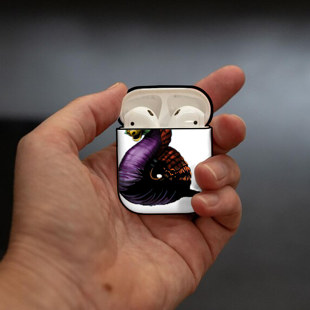 遊☆戯☆王 Yu-Gi-Oh! AirPods 第2世代保護ケース ハードシェル ブラック 耐衝撃・防指紋・カラビナ付き