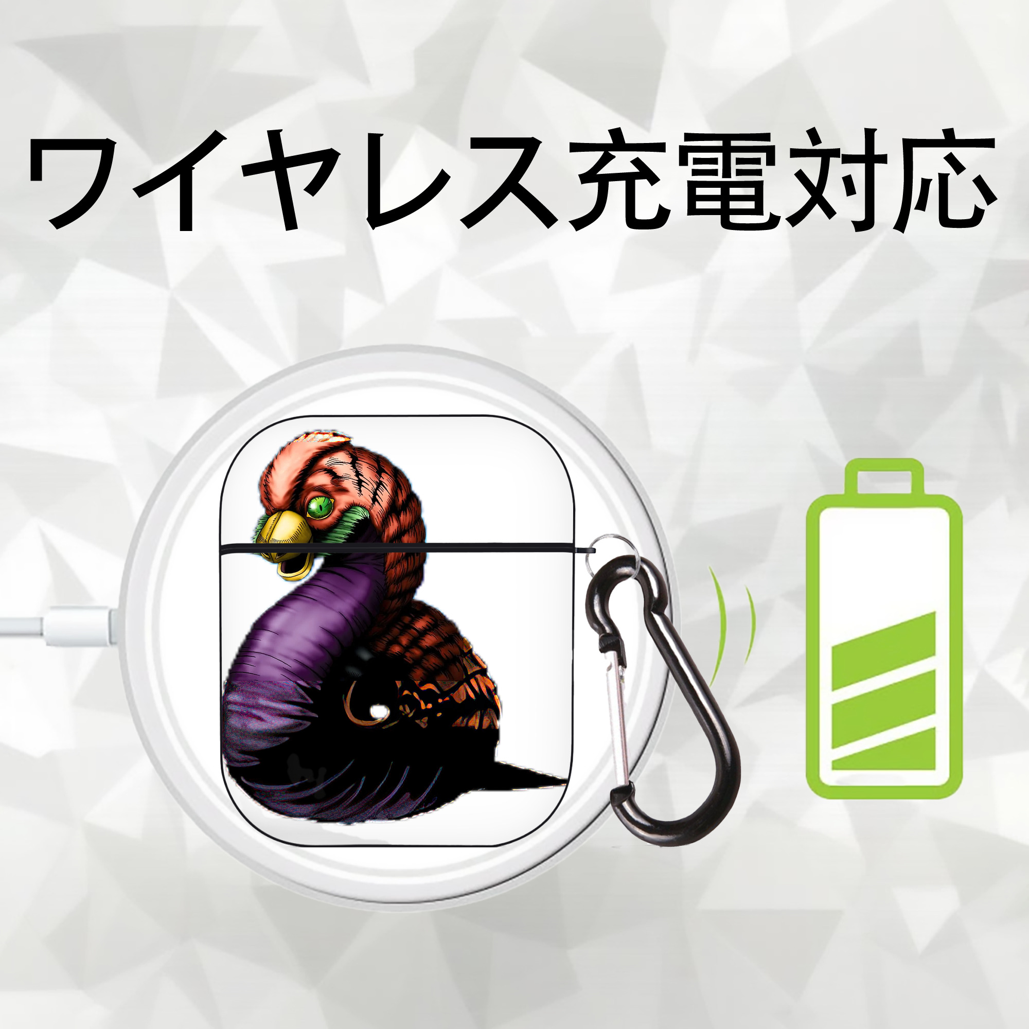 遊☆戯☆王 Yu-Gi-Oh! AirPods 第2世代保護ケース ハードシェル ブラック 耐衝撃・防指紋・カラビナ付き