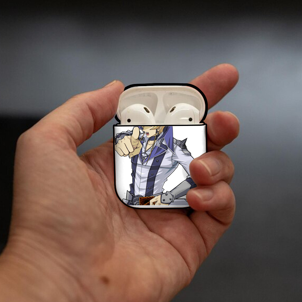 遊☆戯☆王 Yu-Gi-Oh! AirPods 第2世代保護ケース ハードシェル ブラック 耐衝撃・防指紋・カラビナ付き