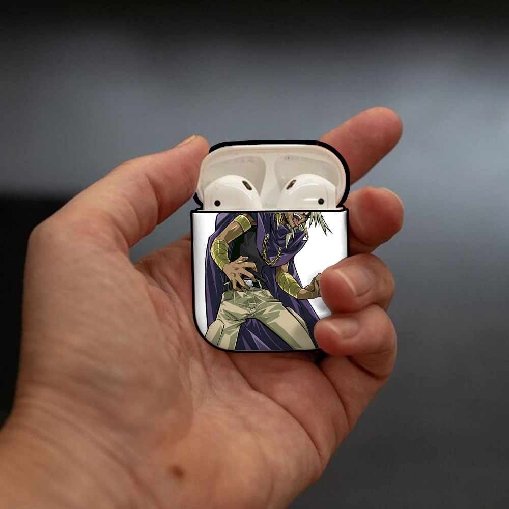 遊☆戯☆王 Yu-Gi-Oh! AirPods 第2世代保護ケース ハードシェル ブラック 耐衝撃・防指紋・カラビナ付き