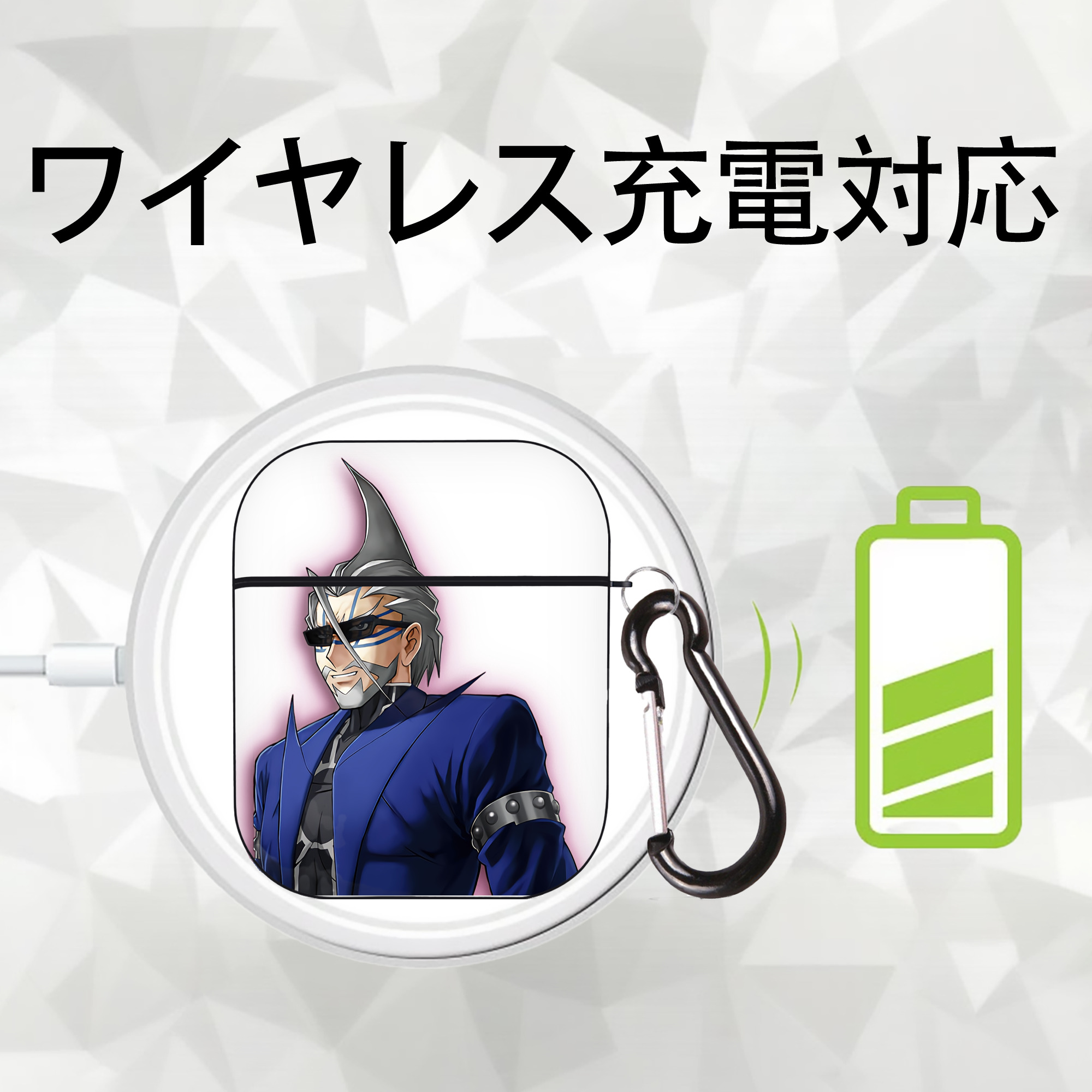 遊☆戯☆王 Yu-Gi-Oh! AirPods 第2世代保護ケース ハードシェル ブラック 耐衝撃・防指紋・カラビナ付き