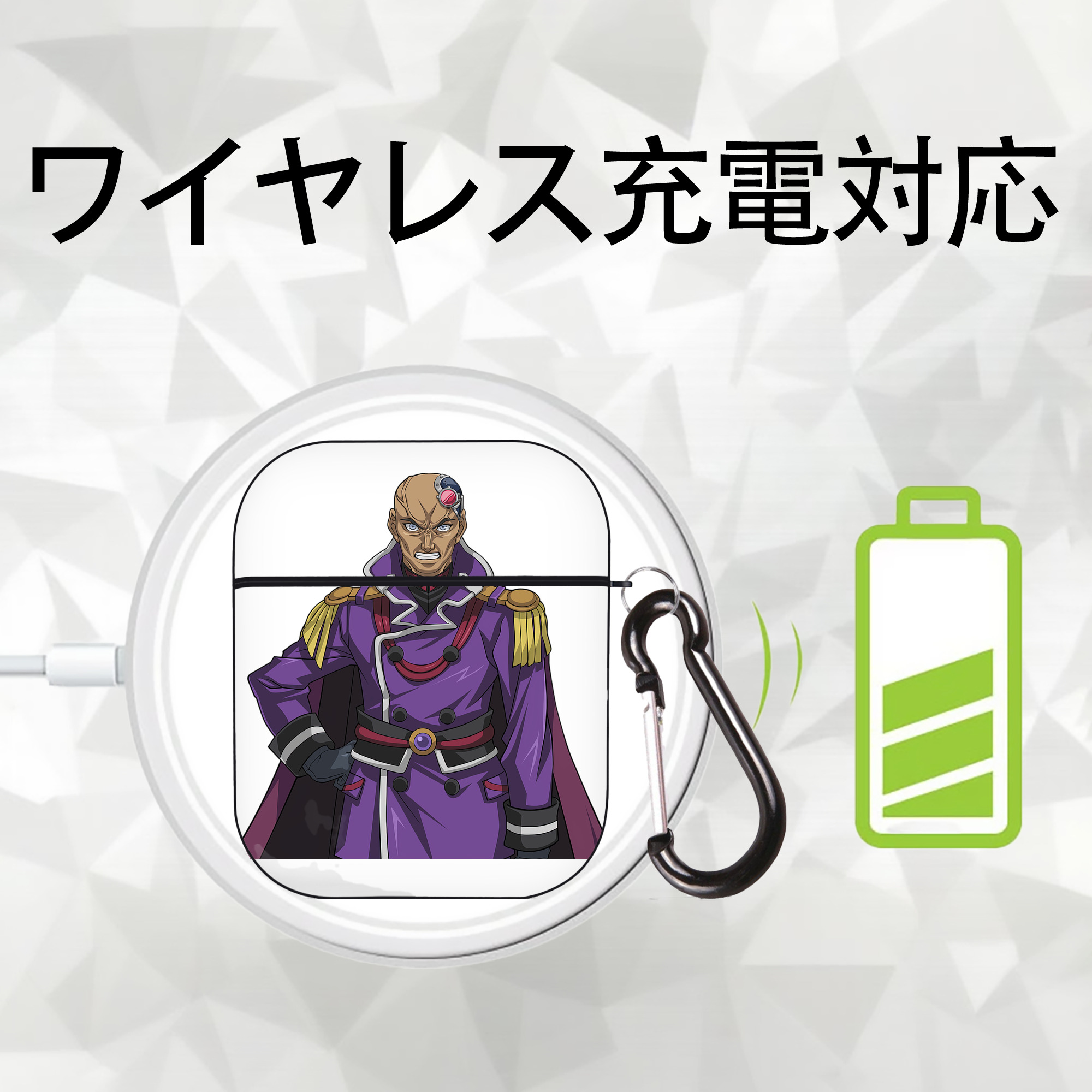 遊☆戯☆王 Yu-Gi-Oh! AirPods 第2世代保護ケース ハードシェル ブラック 耐衝撃・防指紋・カラビナ付き