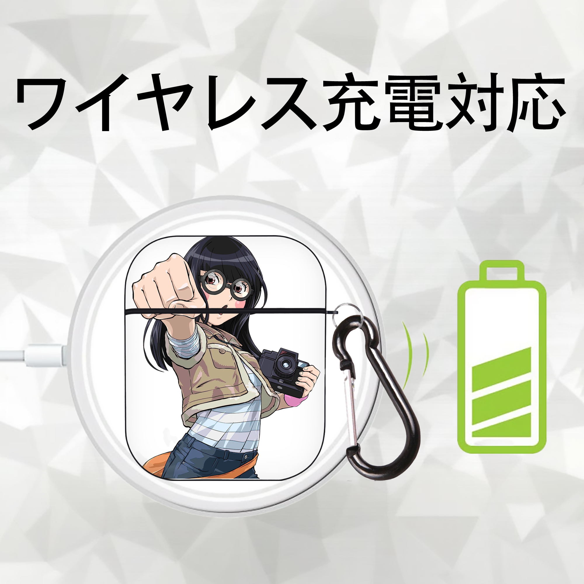 遊☆戯☆王 Yu-Gi-Oh! AirPods 第2世代保護ケース ハードシェル ブラック 耐衝撃・防指紋・カラビナ付き