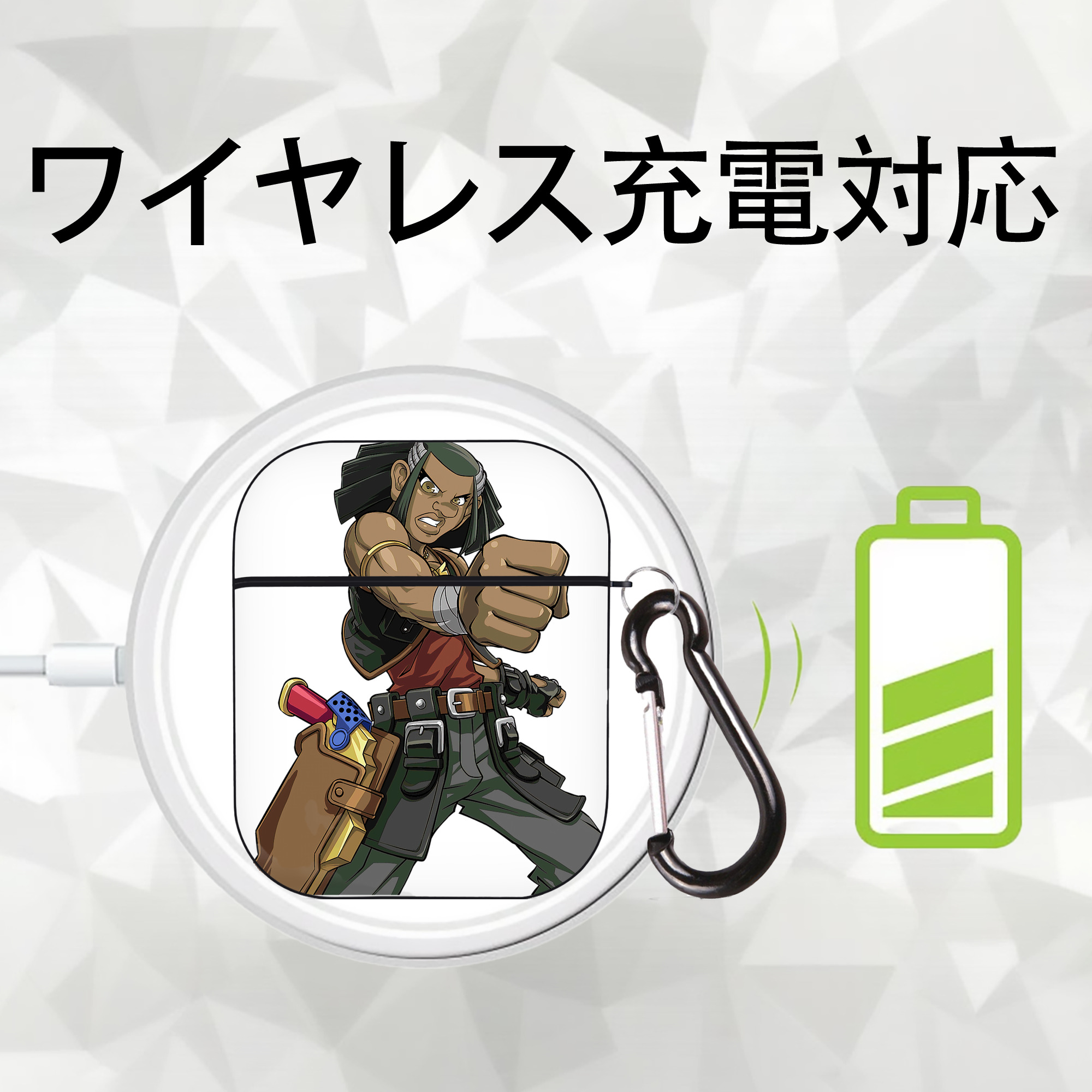 遊☆戯☆王 Yu-Gi-Oh! AirPods 第2世代保護ケース ハードシェル ブラック 耐衝撃・防指紋・カラビナ付き