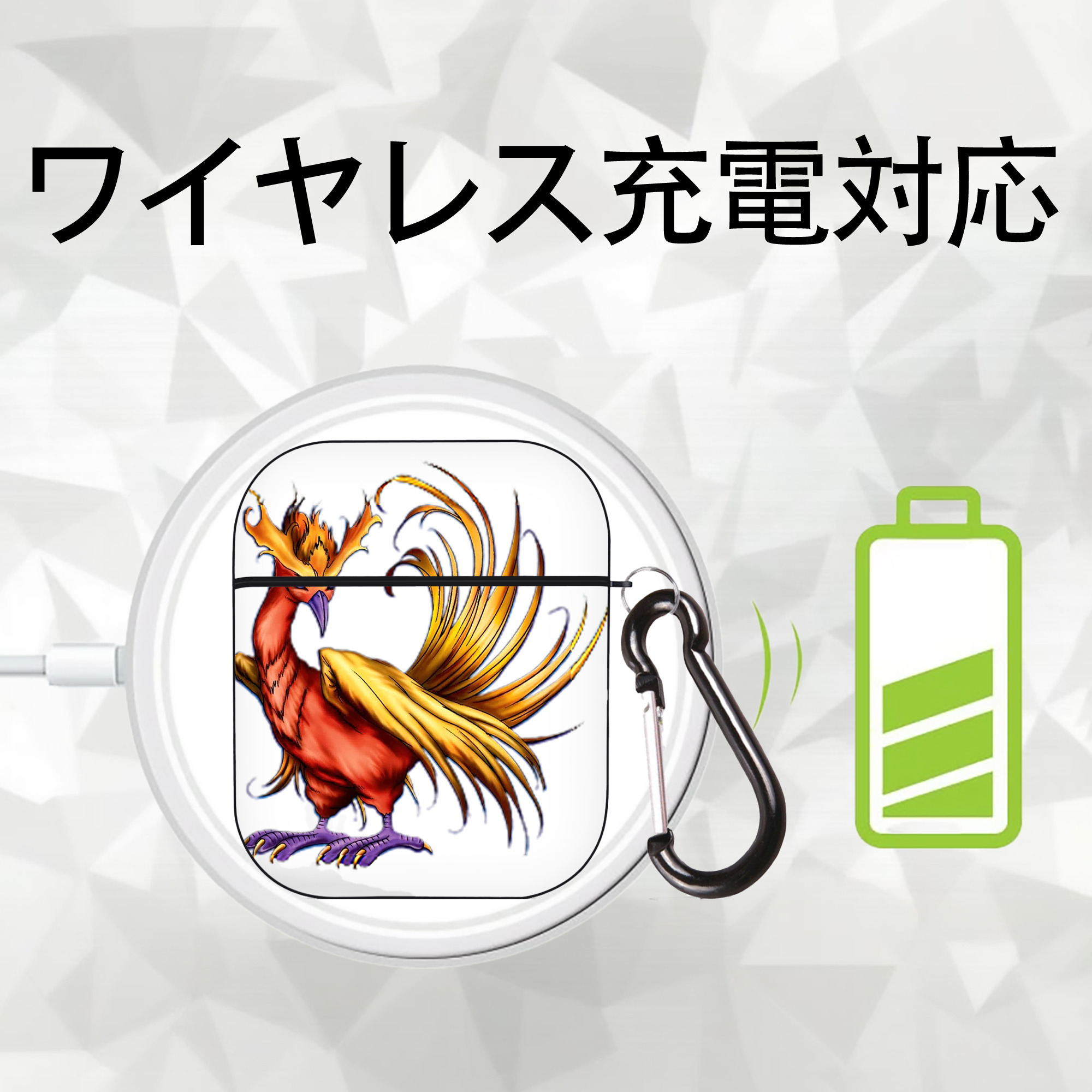 遊☆戯☆王 Yu-Gi-Oh! AirPods 第2世代保護ケース ハードシェル ブラック 耐衝撃・防指紋・カラビナ付き