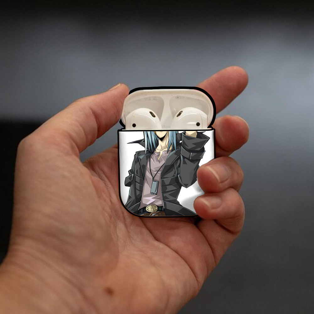 遊☆戯☆王 Yu-Gi-Oh! AirPods 第2世代保護ケース ハードシェル ブラック 耐衝撃・防指紋・カラビナ付き