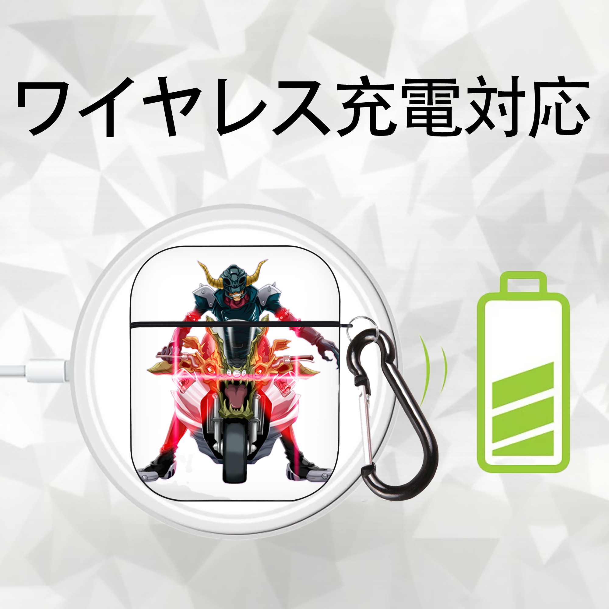 遊☆戯☆王 Yu-Gi-Oh! AirPods 第2世代保護ケース ハードシェル ブラック 耐衝撃・防指紋・カラビナ付き