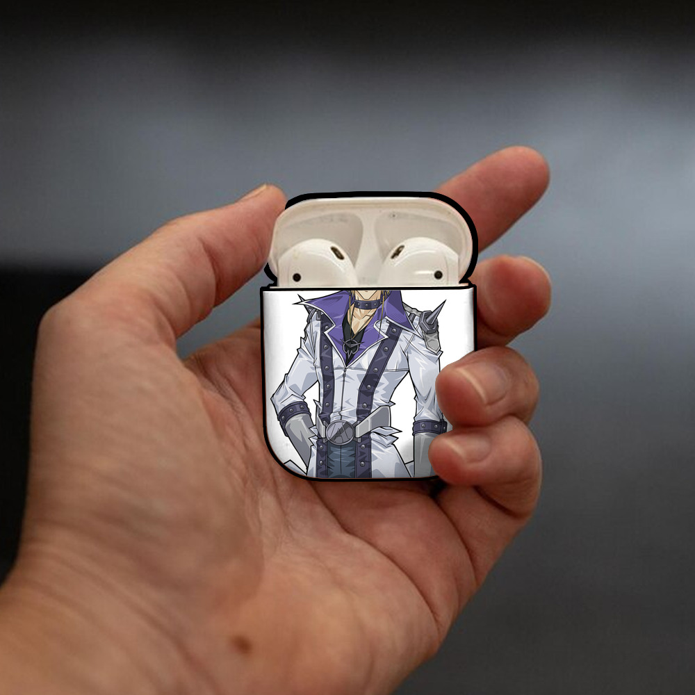 遊☆戯☆王 Yu-Gi-Oh! AirPods 第2世代保護ケース ハードシェル ブラック 耐衝撃・防指紋・カラビナ付き