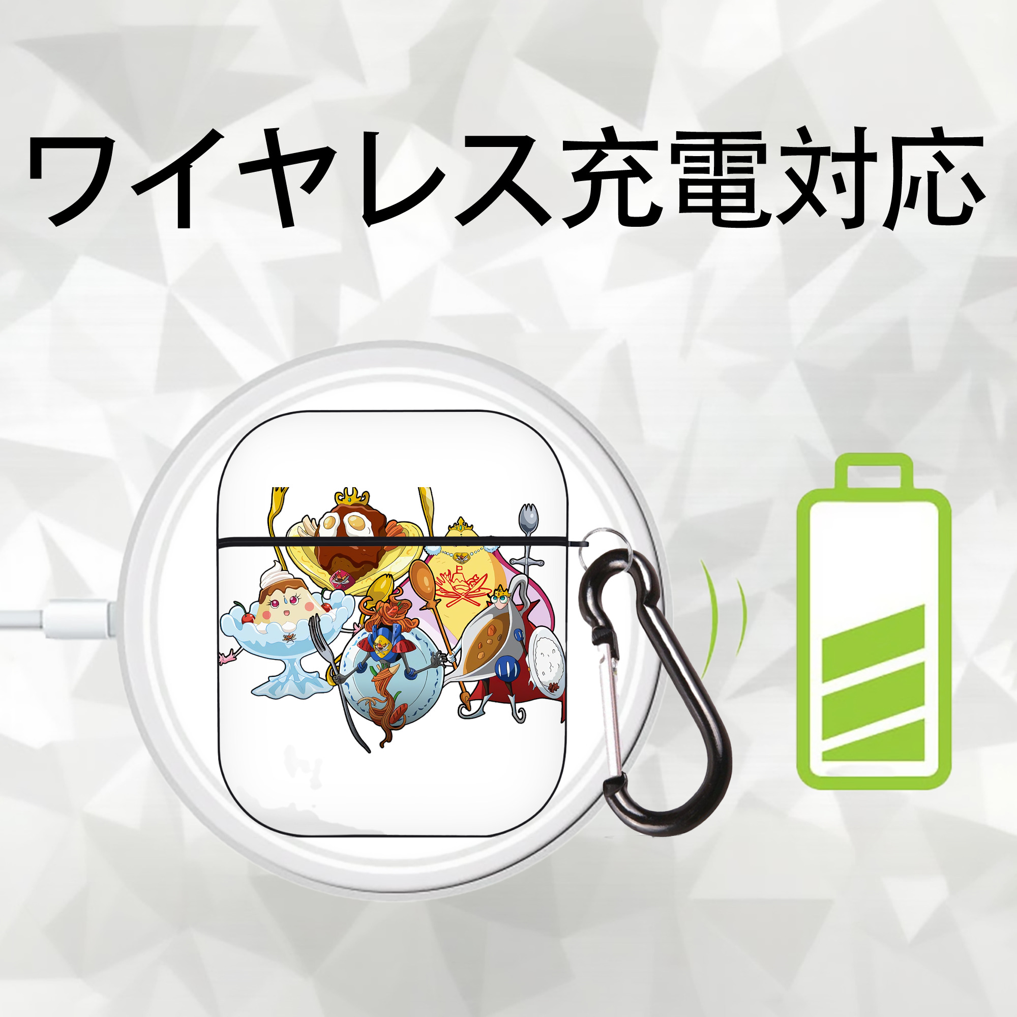遊☆戯☆王 Yu-Gi-Oh! AirPods 第2世代保護ケース ハードシェル ブラック 耐衝撃・防指紋・カラビナ付き