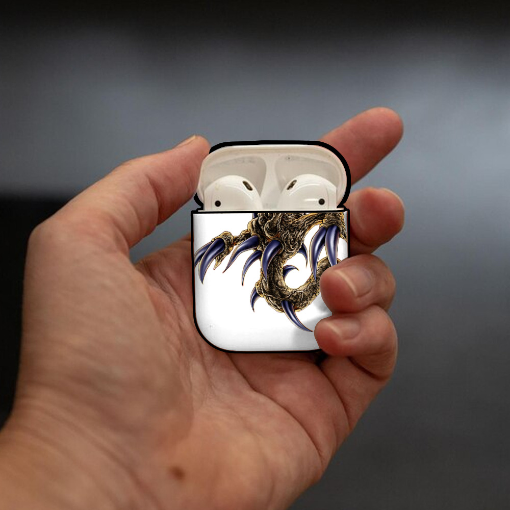 遊☆戯☆王 Yu-Gi-Oh! AirPods 第2世代保護ケース ハードシェル ブラック 耐衝撃・防指紋・カラビナ付き