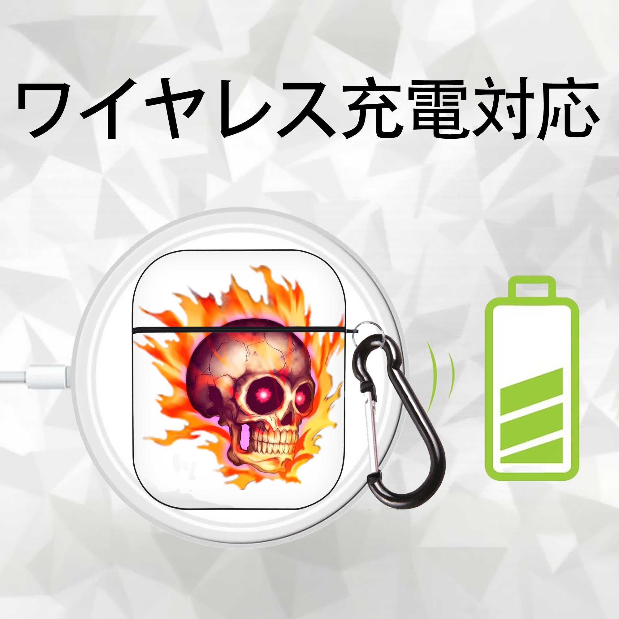 遊☆戯☆王 Yu-Gi-Oh! AirPods 第2世代保護ケース ハードシェル ブラック 耐衝撃・防指紋・カラビナ付き