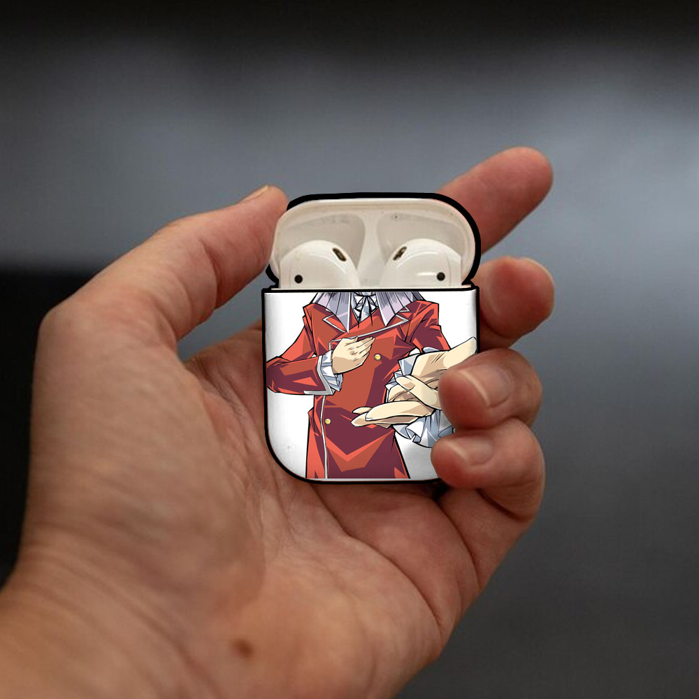 遊☆戯☆王 Yu-Gi-Oh! AirPods 第2世代保護ケース ハードシェル ブラック 耐衝撃・防指紋・カラビナ付き