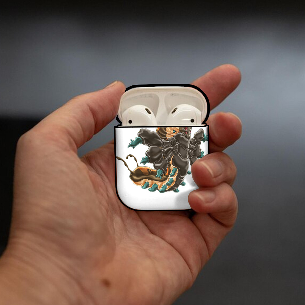 遊☆戯☆王 Yu-Gi-Oh! AirPods 第2世代保護ケース ハードシェル ブラック 耐衝撃・防指紋・カラビナ付き