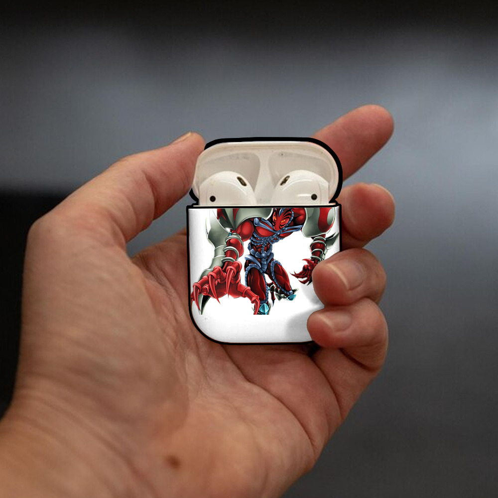 遊☆戯☆王 Yu-Gi-Oh! AirPods 第2世代保護ケース ハードシェル ブラック 耐衝撃・防指紋・カラビナ付き