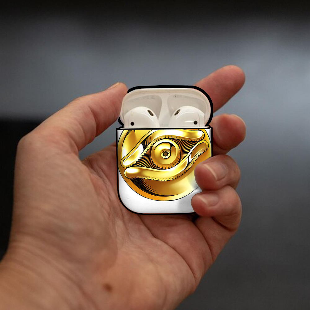 遊☆戯☆王 Yu-Gi-Oh! AirPods 第2世代保護ケース ハードシェル ブラック 耐衝撃・防指紋・カラビナ付き