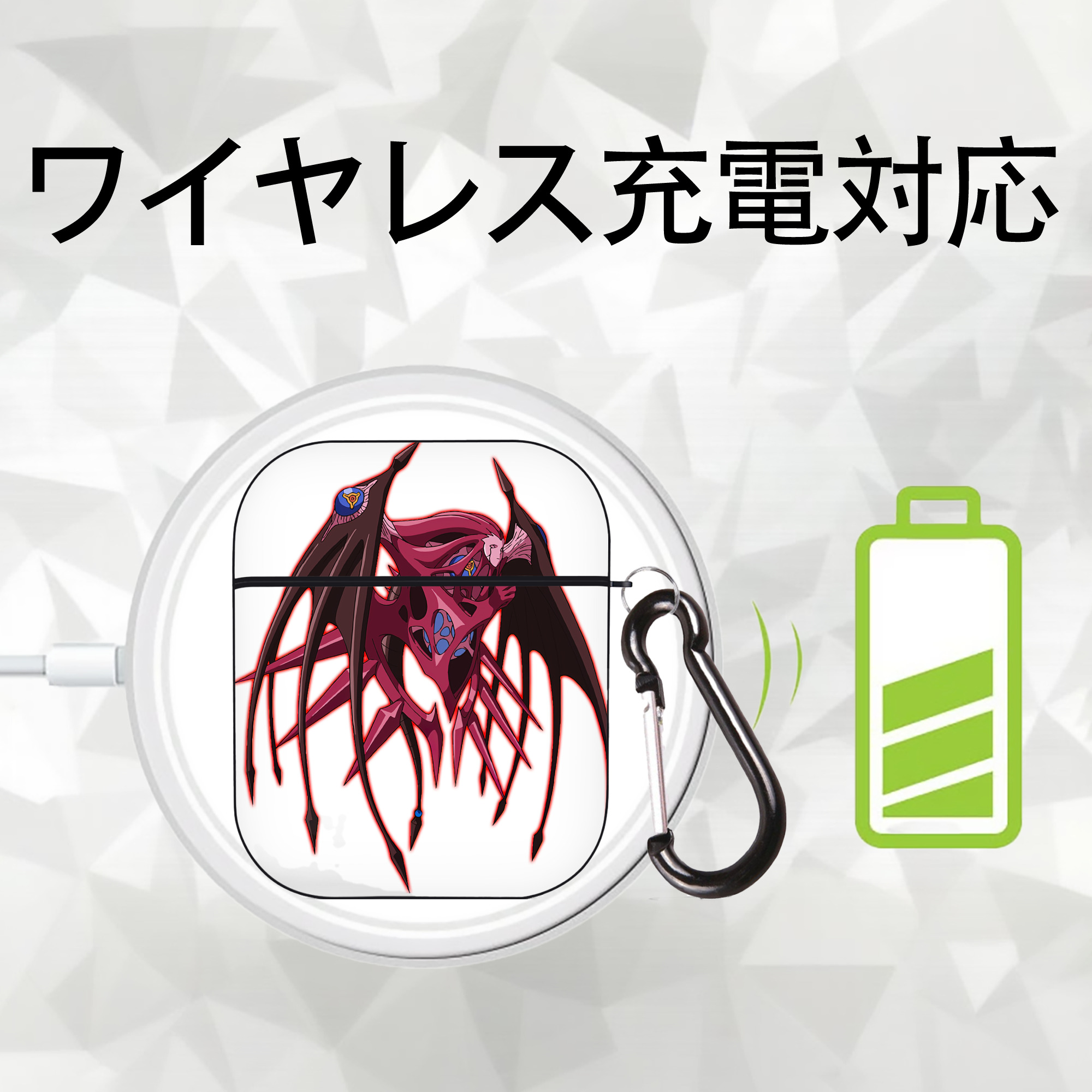 遊☆戯☆王 Yu-Gi-Oh! AirPods 第2世代保護ケース ハードシェル ブラック 耐衝撃・防指紋・カラビナ付き