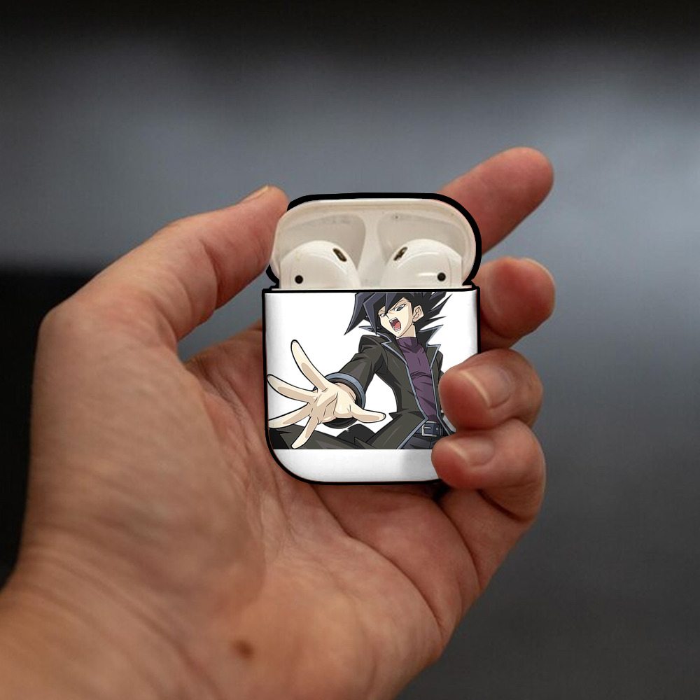 遊☆戯☆王 Yu-Gi-Oh! AirPods 第2世代保護ケース ハードシェル ブラック 耐衝撃・防指紋・カラビナ付き